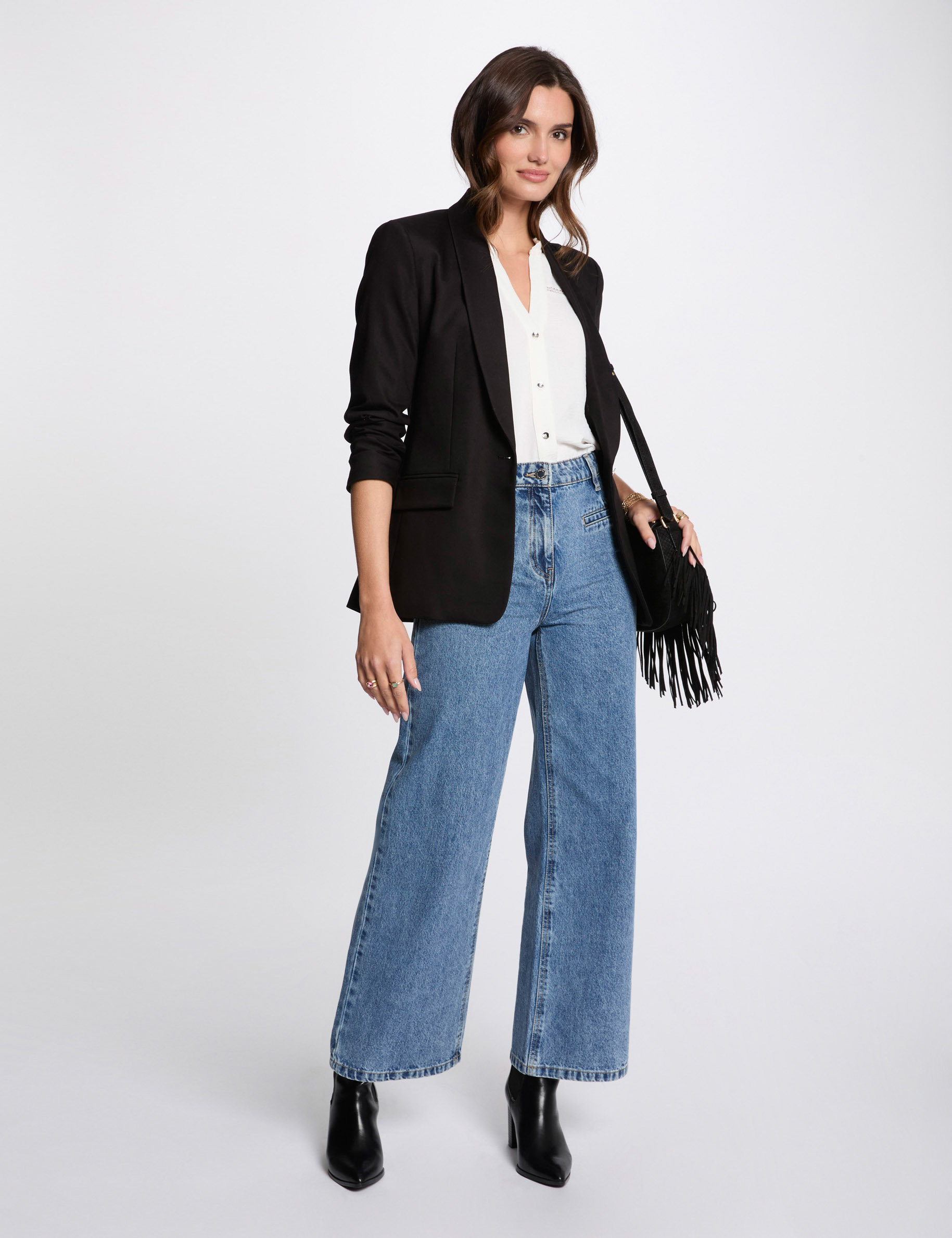 veste courte col chle noir femme Veste courte col ch�le noir femme