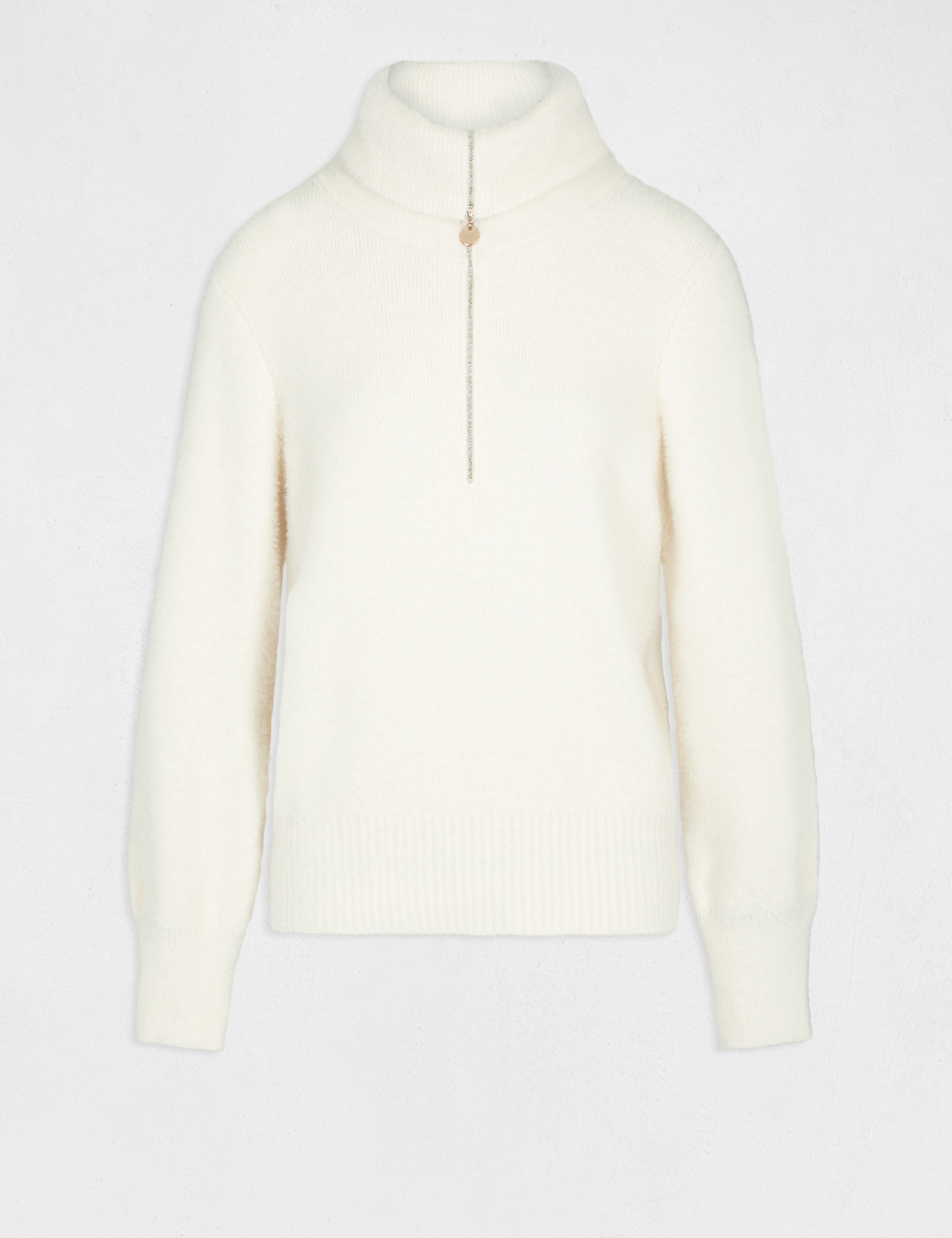 pullover und reiverschluss am kragen elfenbein damen Pullover und Reißverschluss am Kragen elfenbein damen