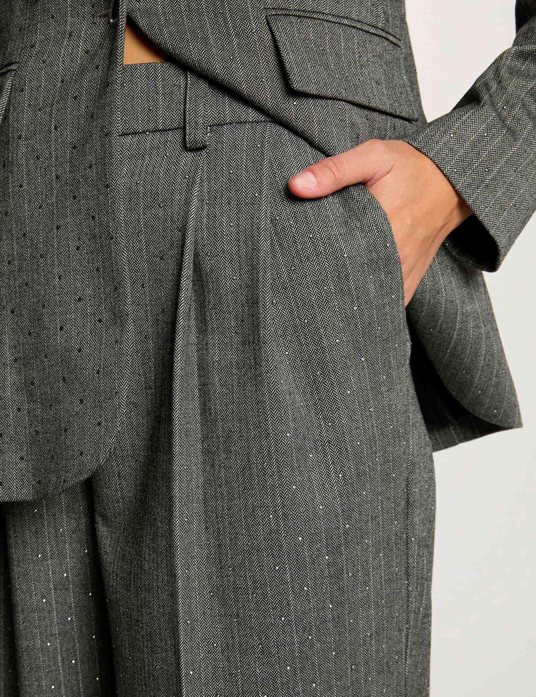 Pantalon Alberta Ferretti à Rayures Aiguilles Gris - Taille 36 (IT) - Occasion Très Bon état - Modèle PHILIOSOPHY