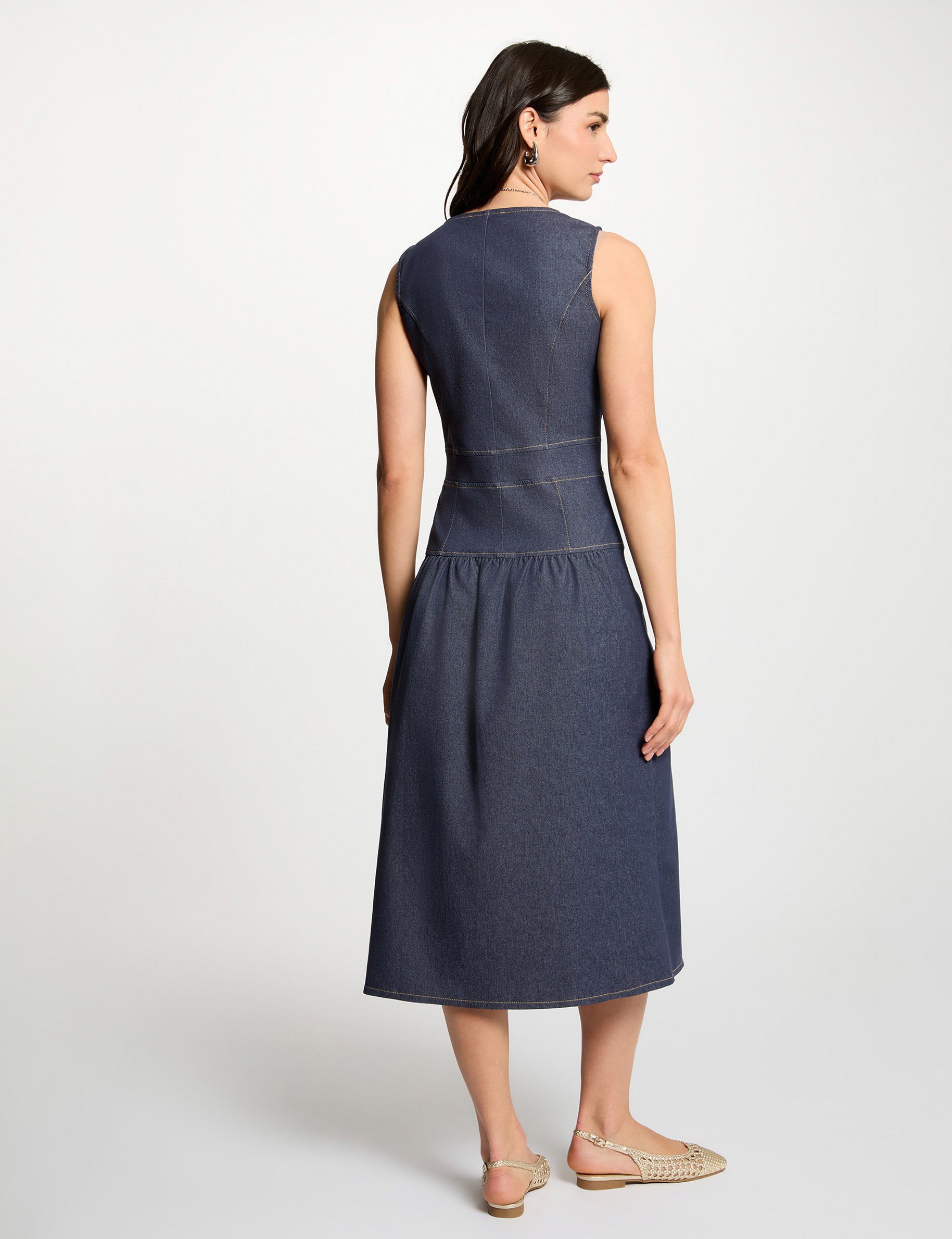 Robe ajust&eacute;e effet jean denim brut femme