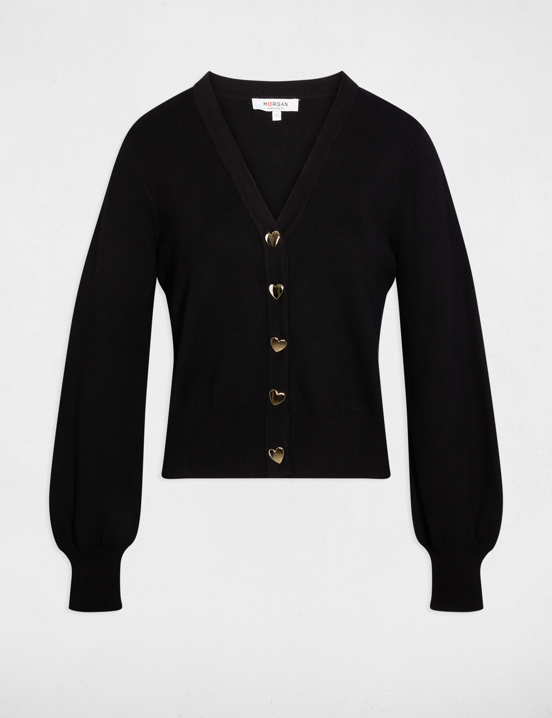 Gilet ajust&eacute; col v noir femme