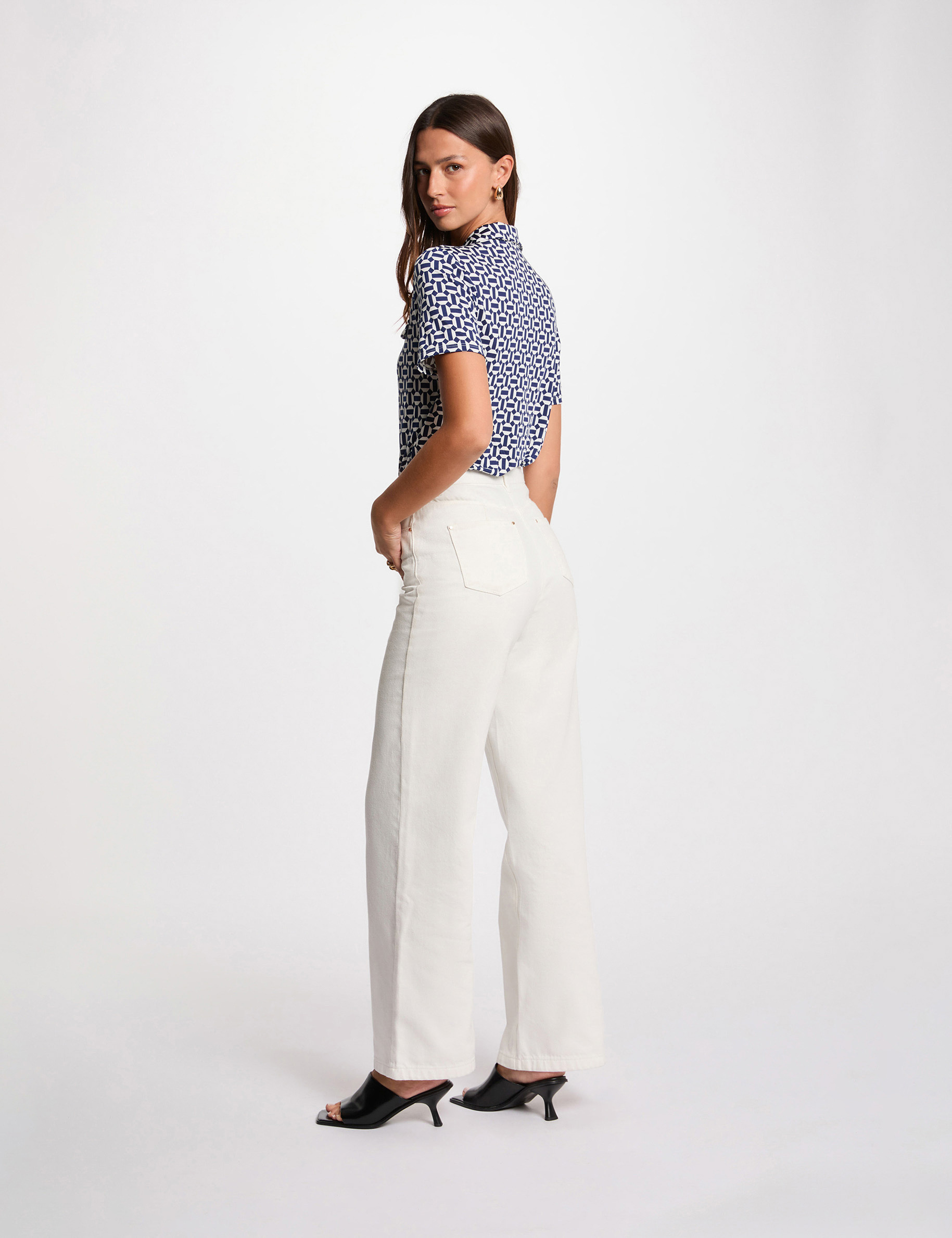 Blouse manches courtes blanc femme
