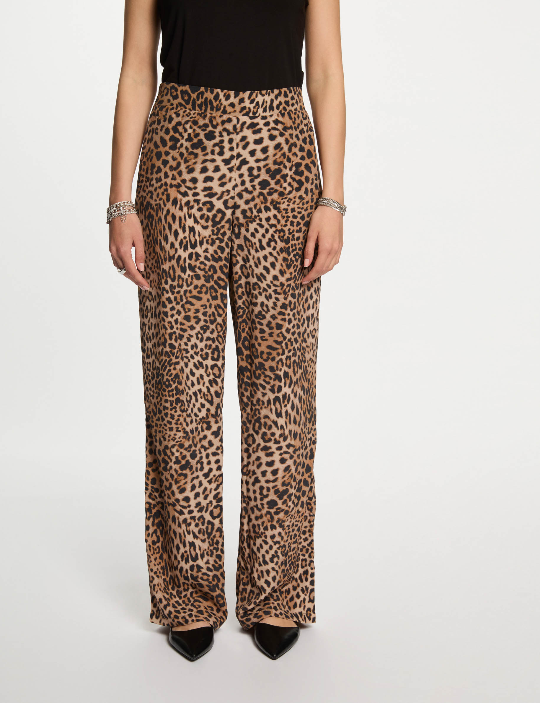 Weite Hose mit Muster mehrfarbig damen