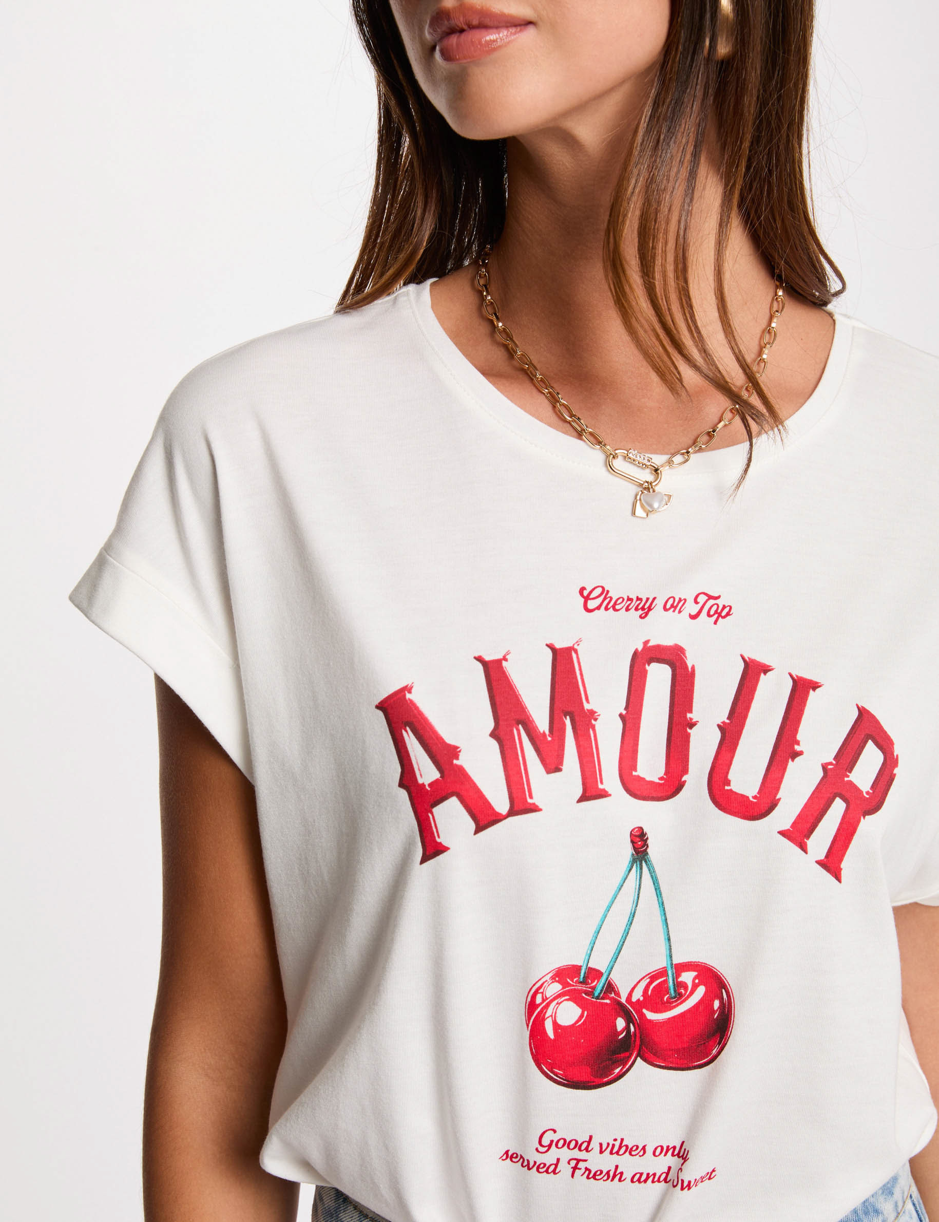 t shirt mit aufschrift weiss damen T-shirt mit Aufschrift weiss damen