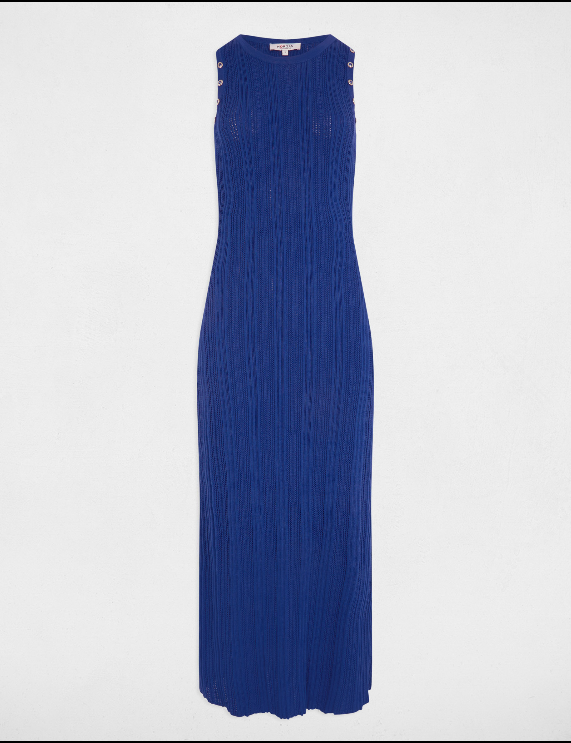 robe tricot longue ajustee bleu electrique femme Robe tricot longue ajustée bleu electrique femme