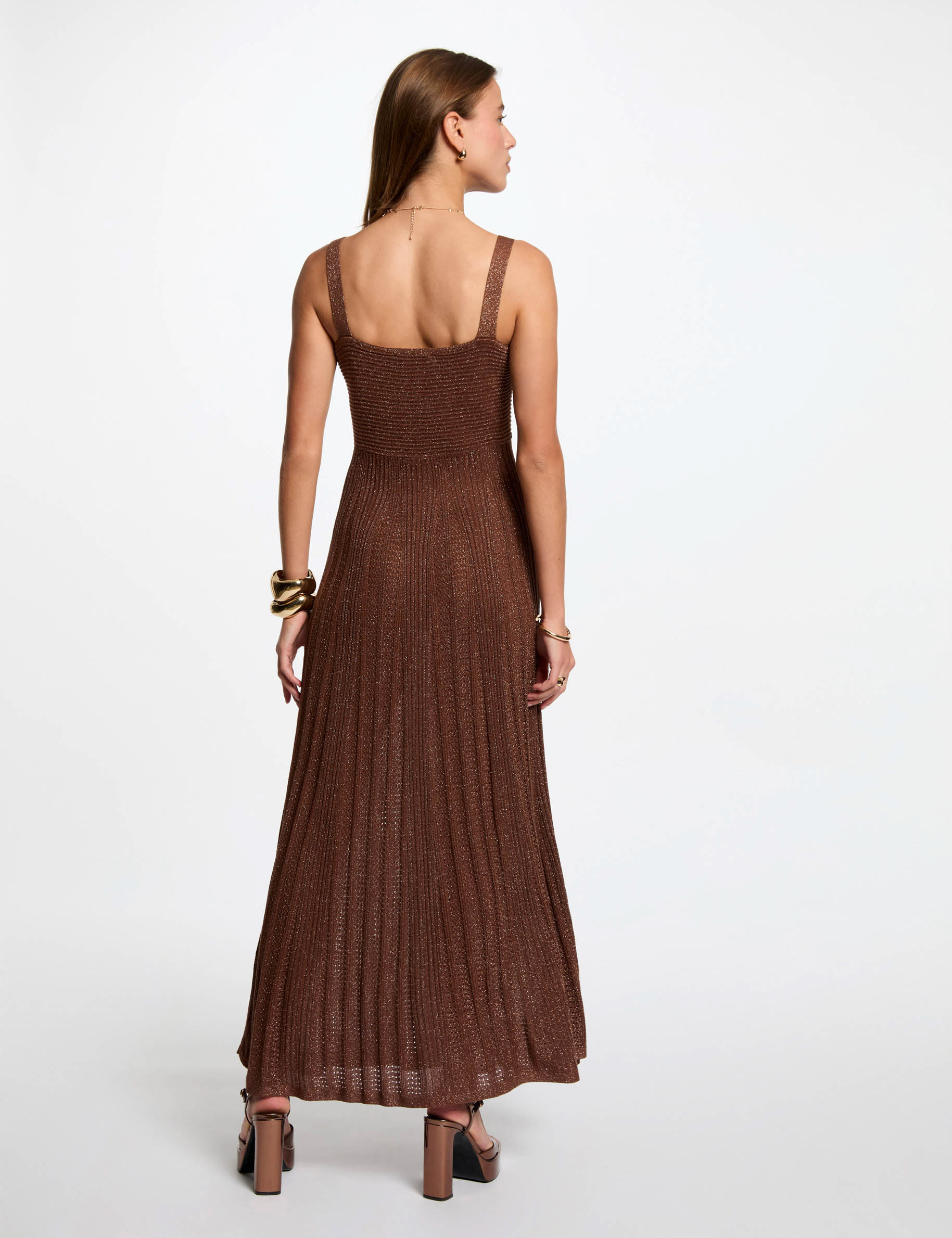 langes gerades strickkleid cognacbraun damen Langes gerades Strickkleid cognacbraun damen