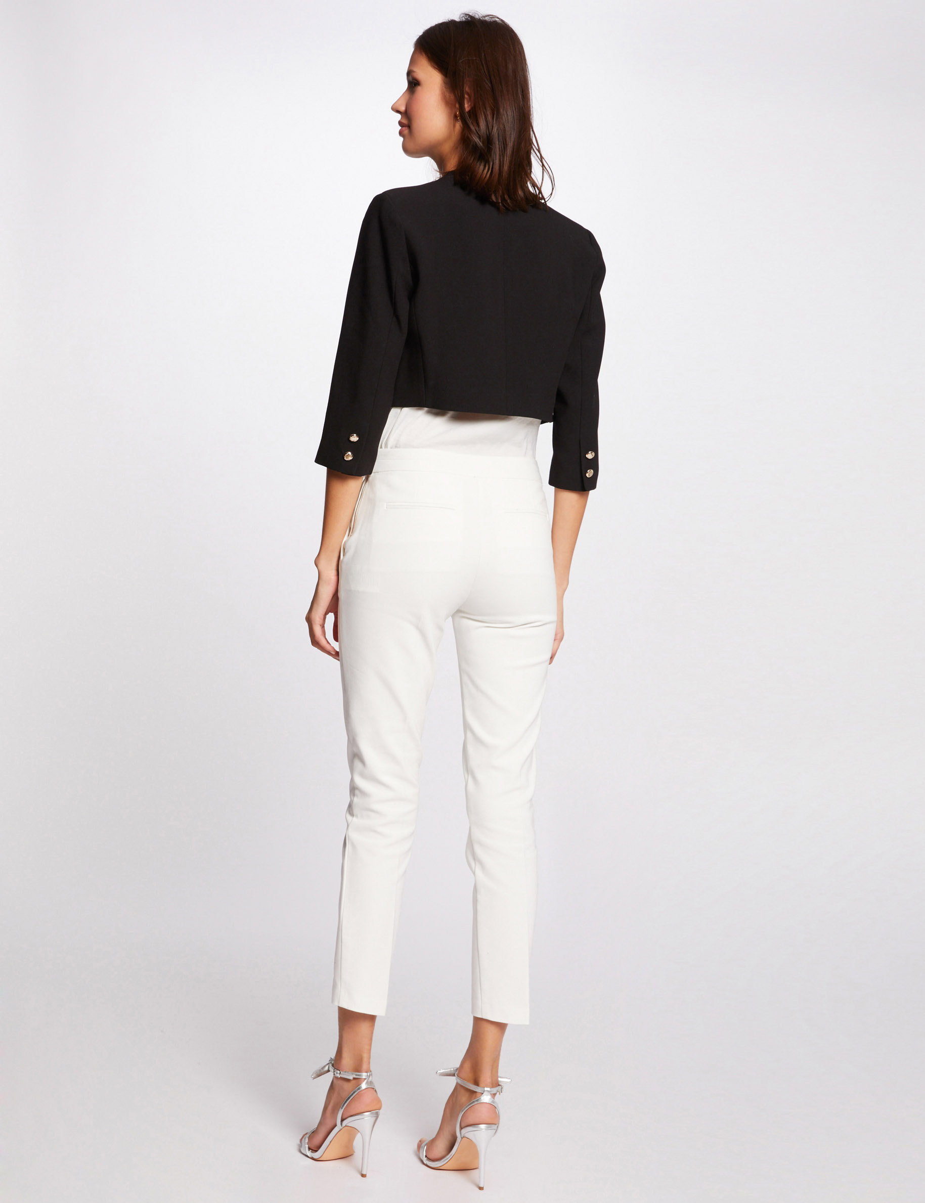 Gerade Jacke mit 3/4-&Auml;rmeln schwarz damen