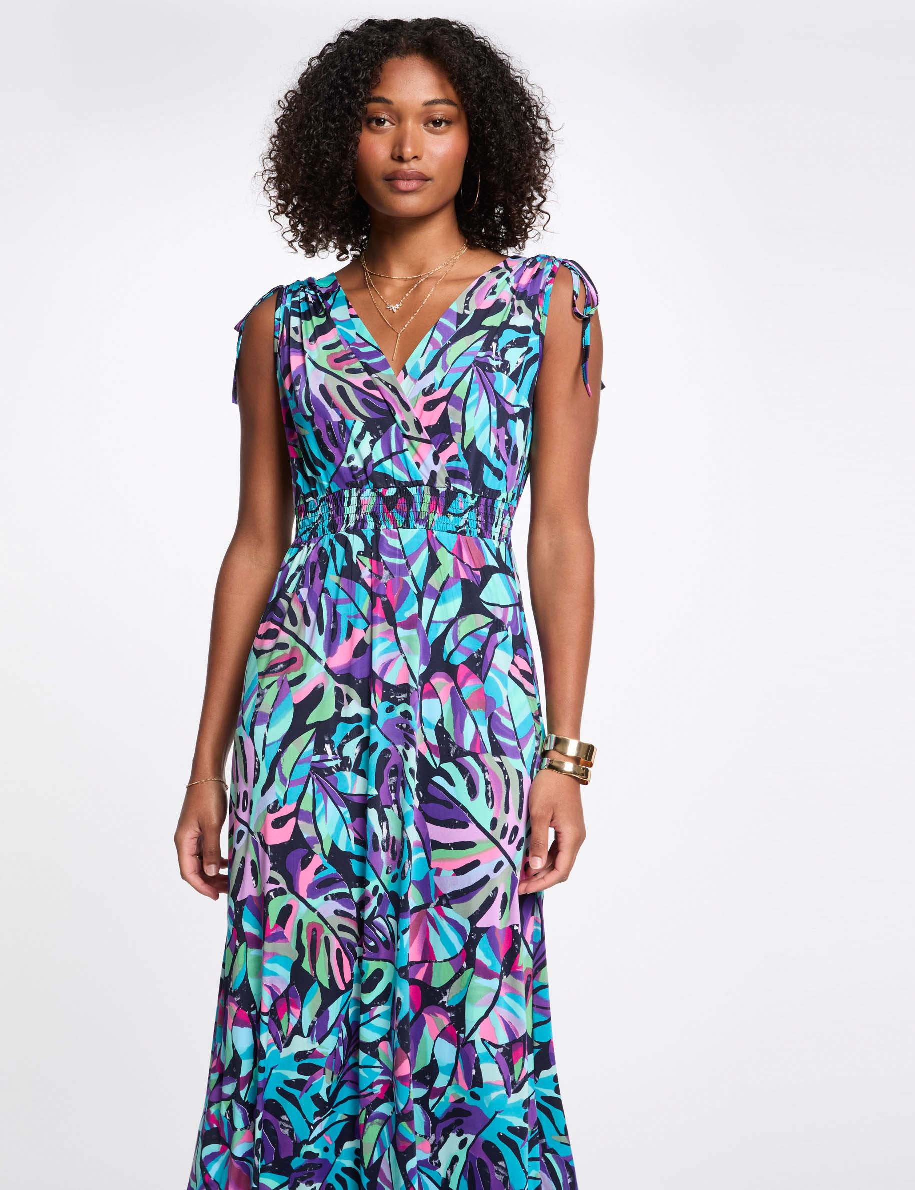 robe longue droite imprimee multicolore femme Robe longue droite imprimée multicolore femme