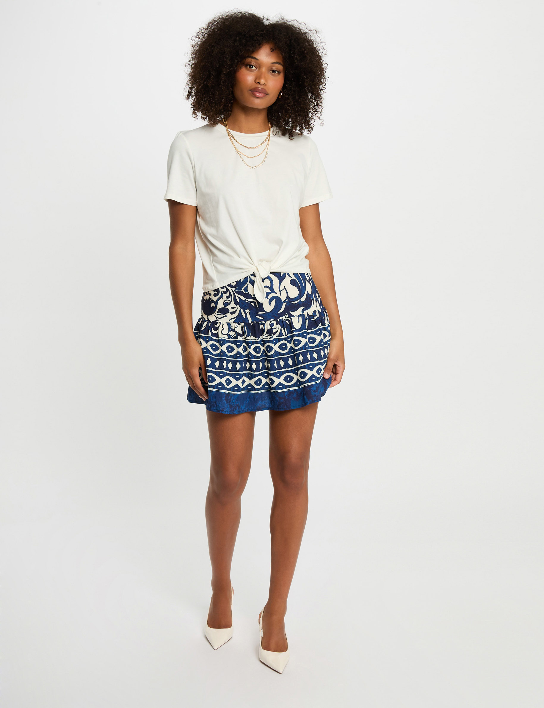 jupe courte imprimee multicolore femme Jupe courte imprimée multicolore femme