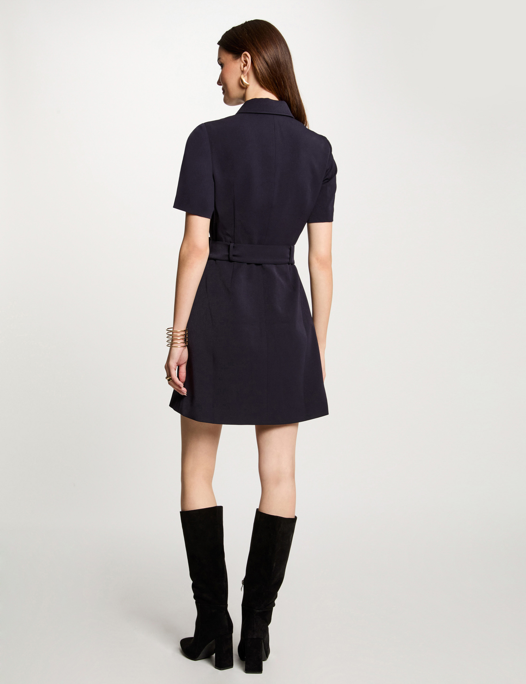 Kurzes, eng anliegendes Kleid marineblau damen