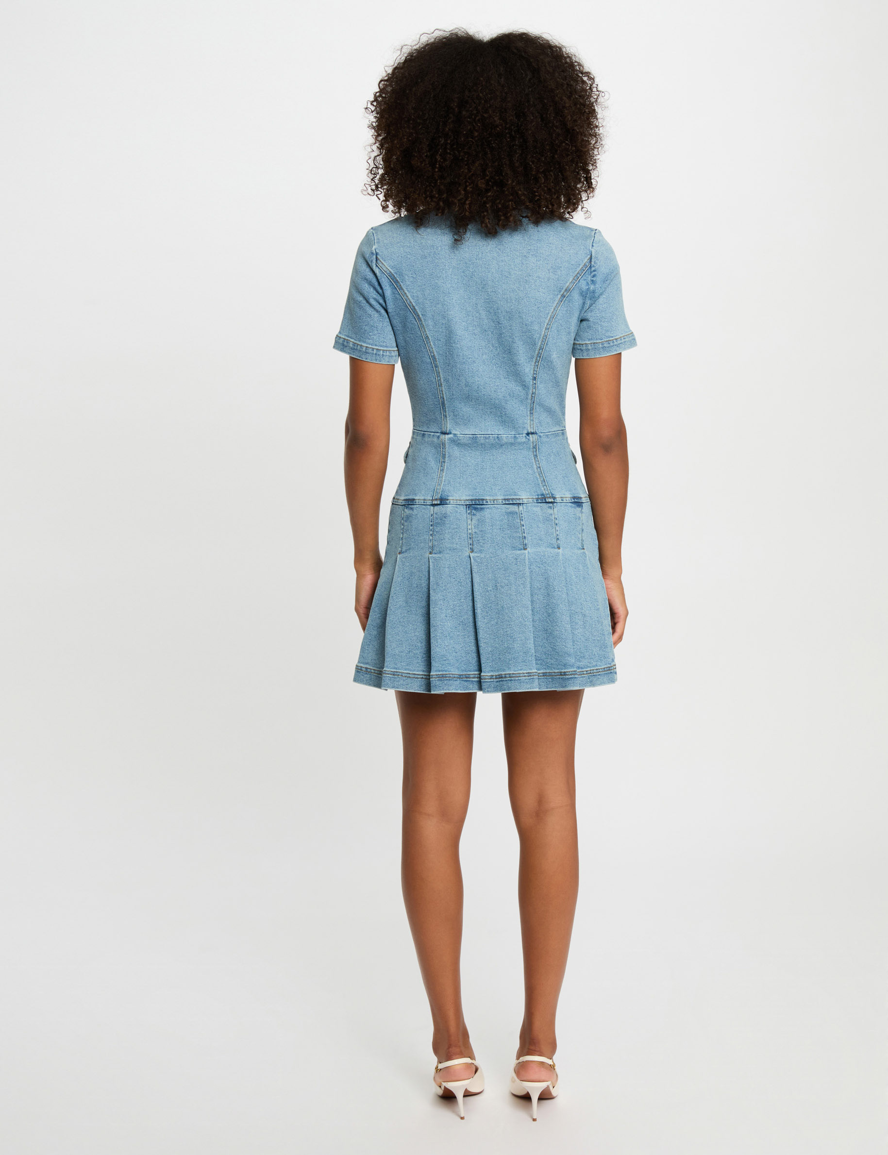 kurzes jeanskleid im a linien schnitt stone denim damen Kurzes Jeanskleid im A-Linien-Schnitt stone denim damen