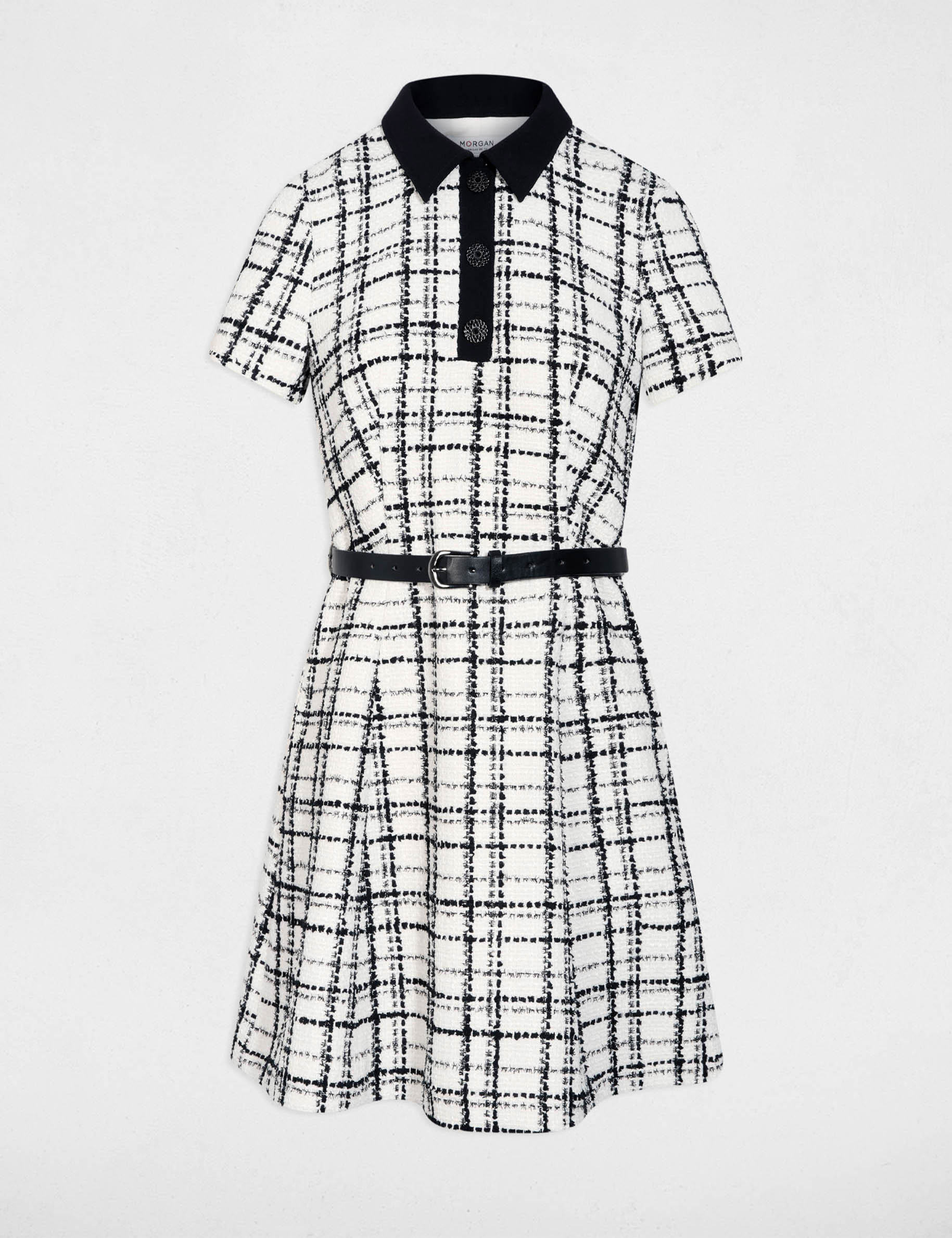 Kurzes, ausgestelltes Kleid mehrfarbig damen