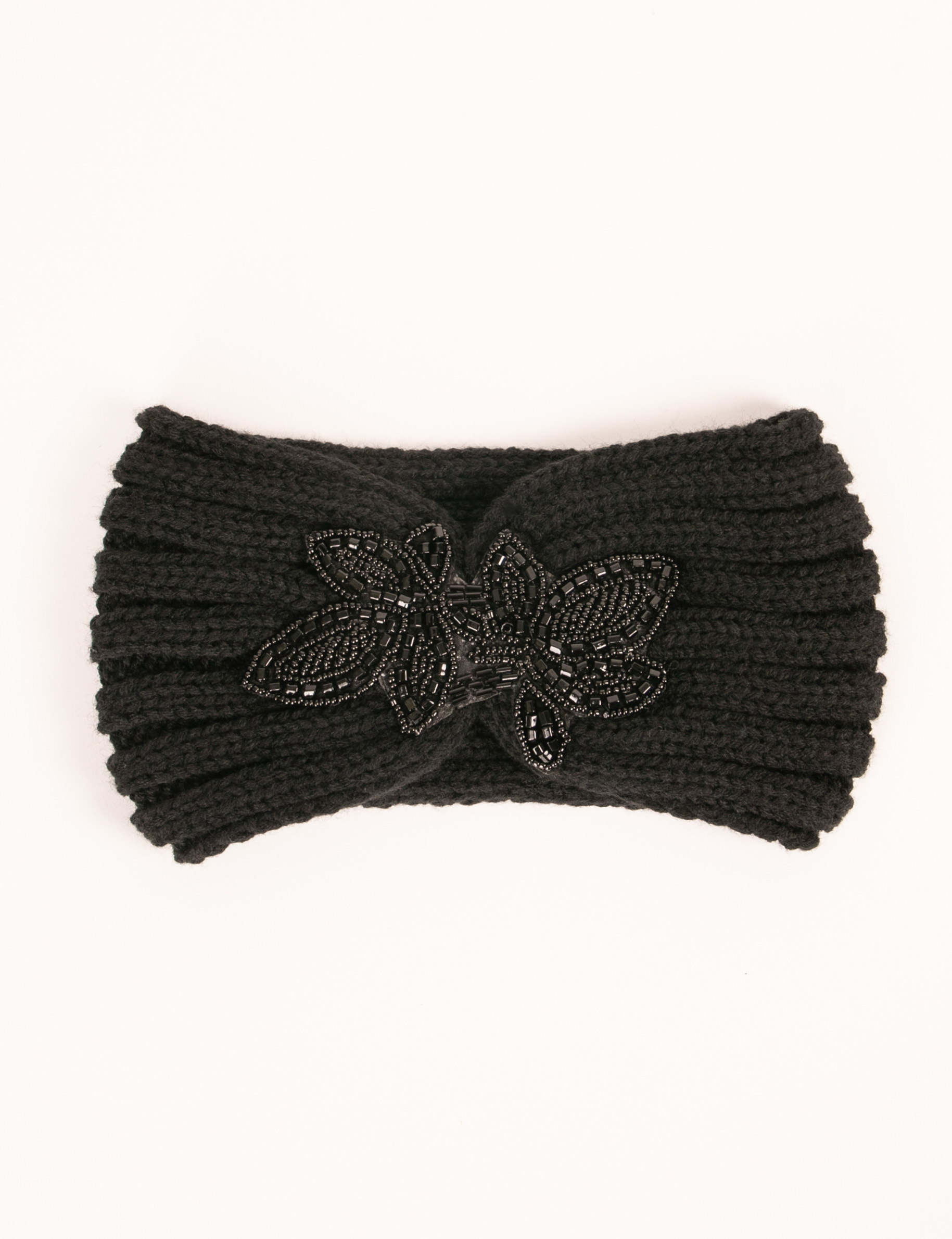 bandeau avec detail en perles noir femme Bandeau avec détail en perles noir femme