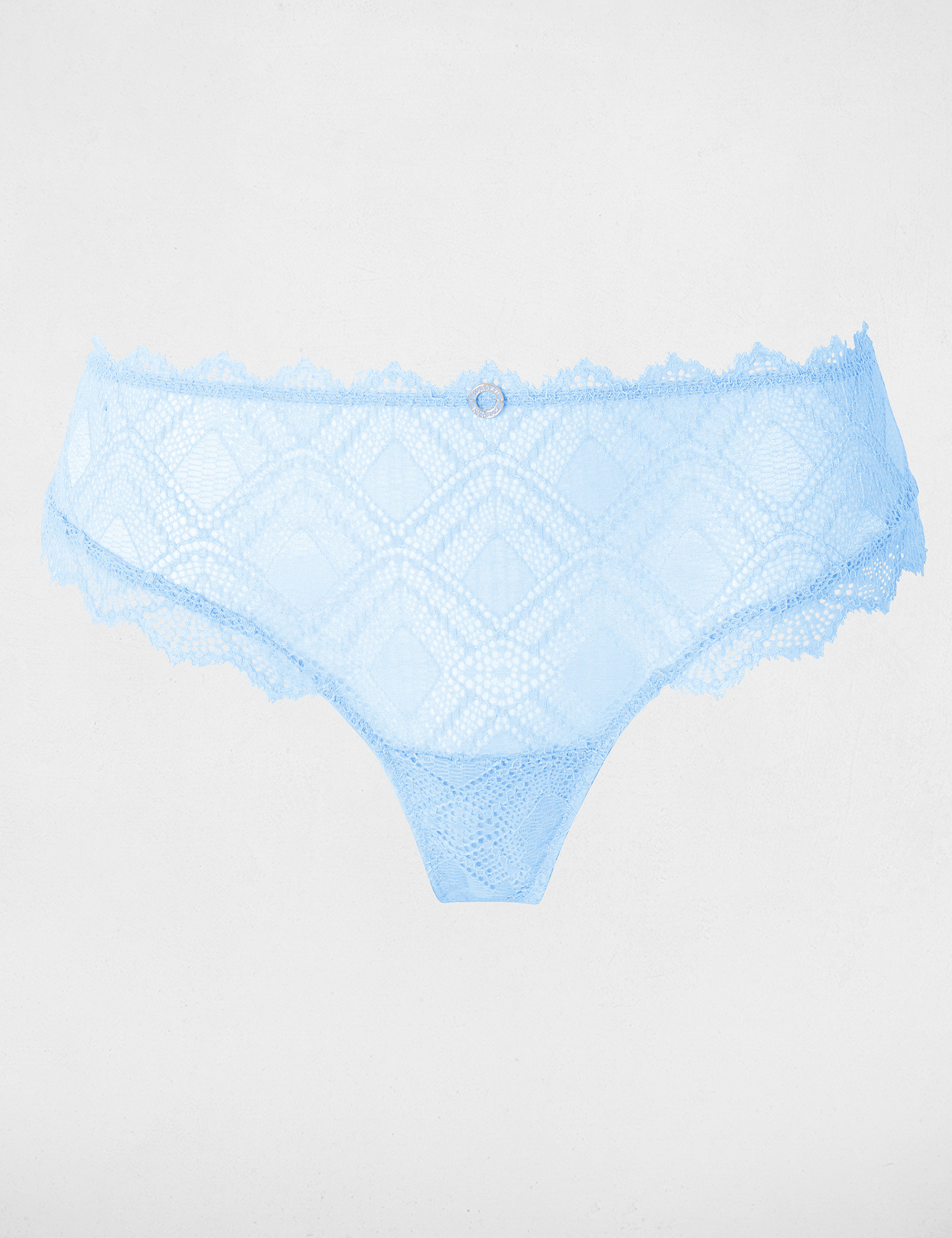 Shorty dentelle bleu femme