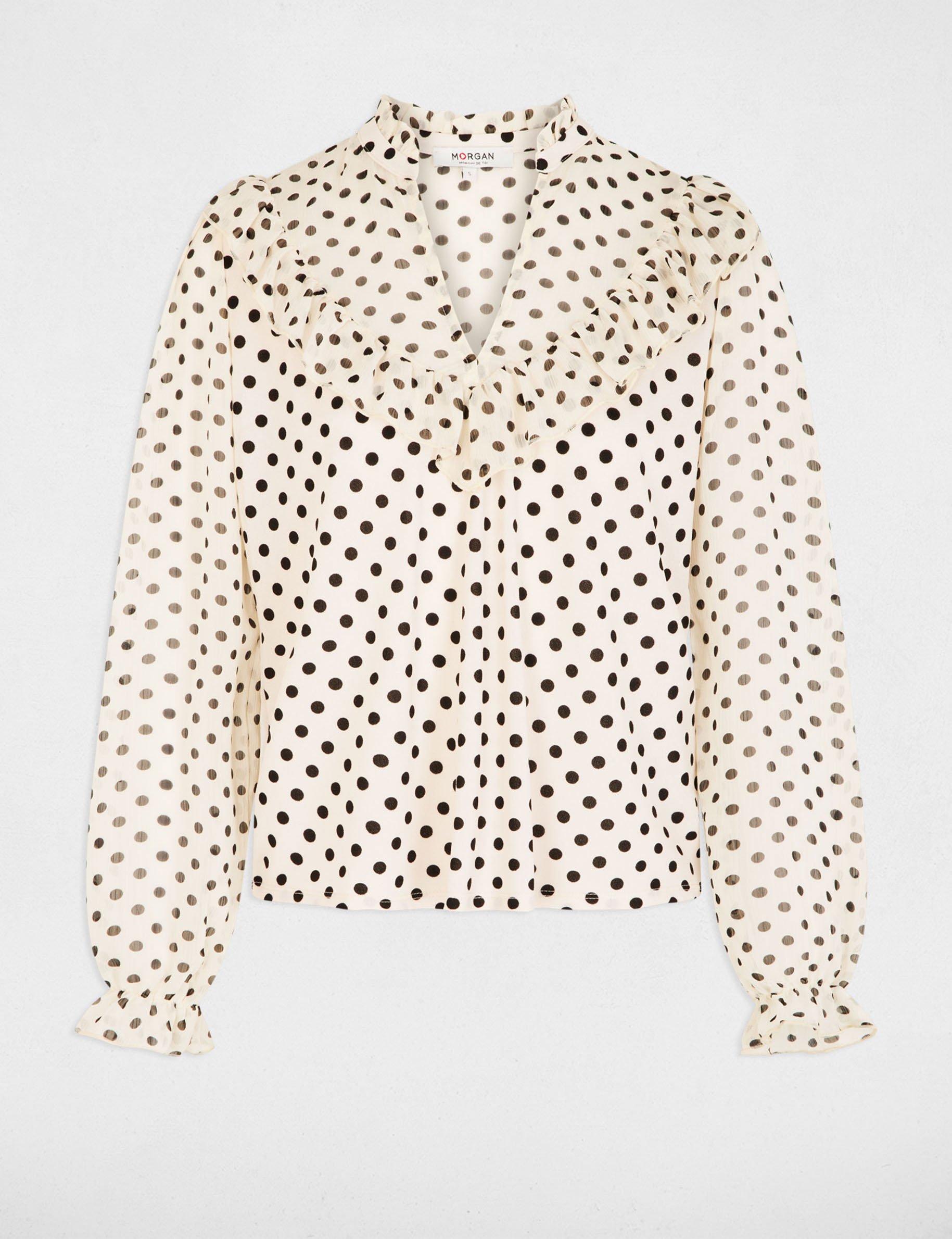 T-Shirt aus Voile mit V-Ausschnitt weiss damen