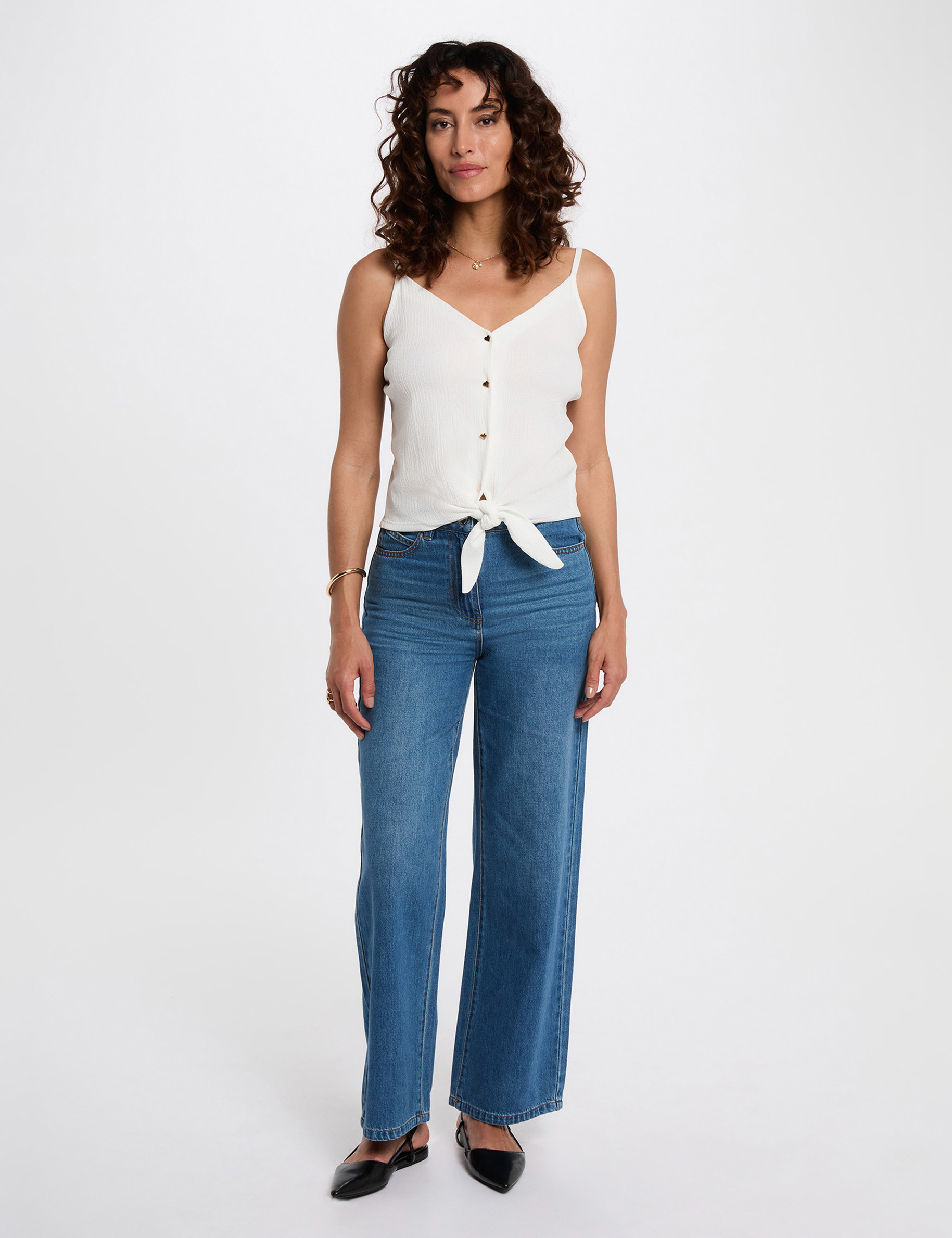 top mit dunnen tragern weiss damen Top mit dünnen Trägern weiss damen