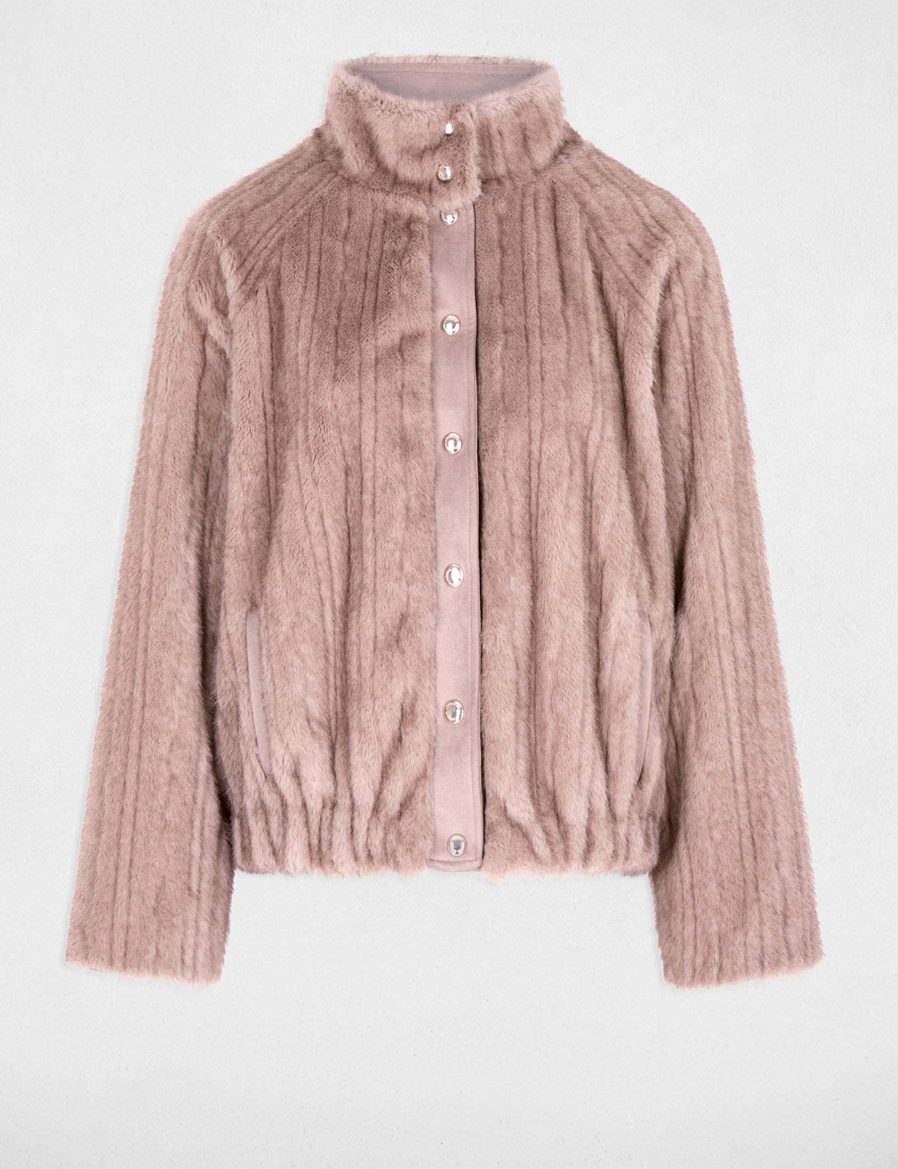 Kurzmantel aus Kunstfell beige damen