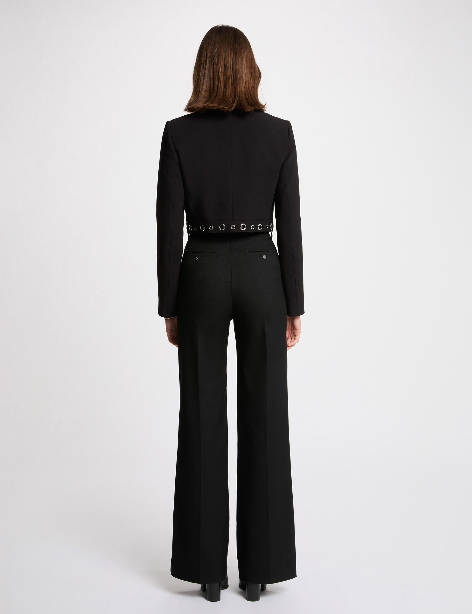 Veste droite sans manches noir femme