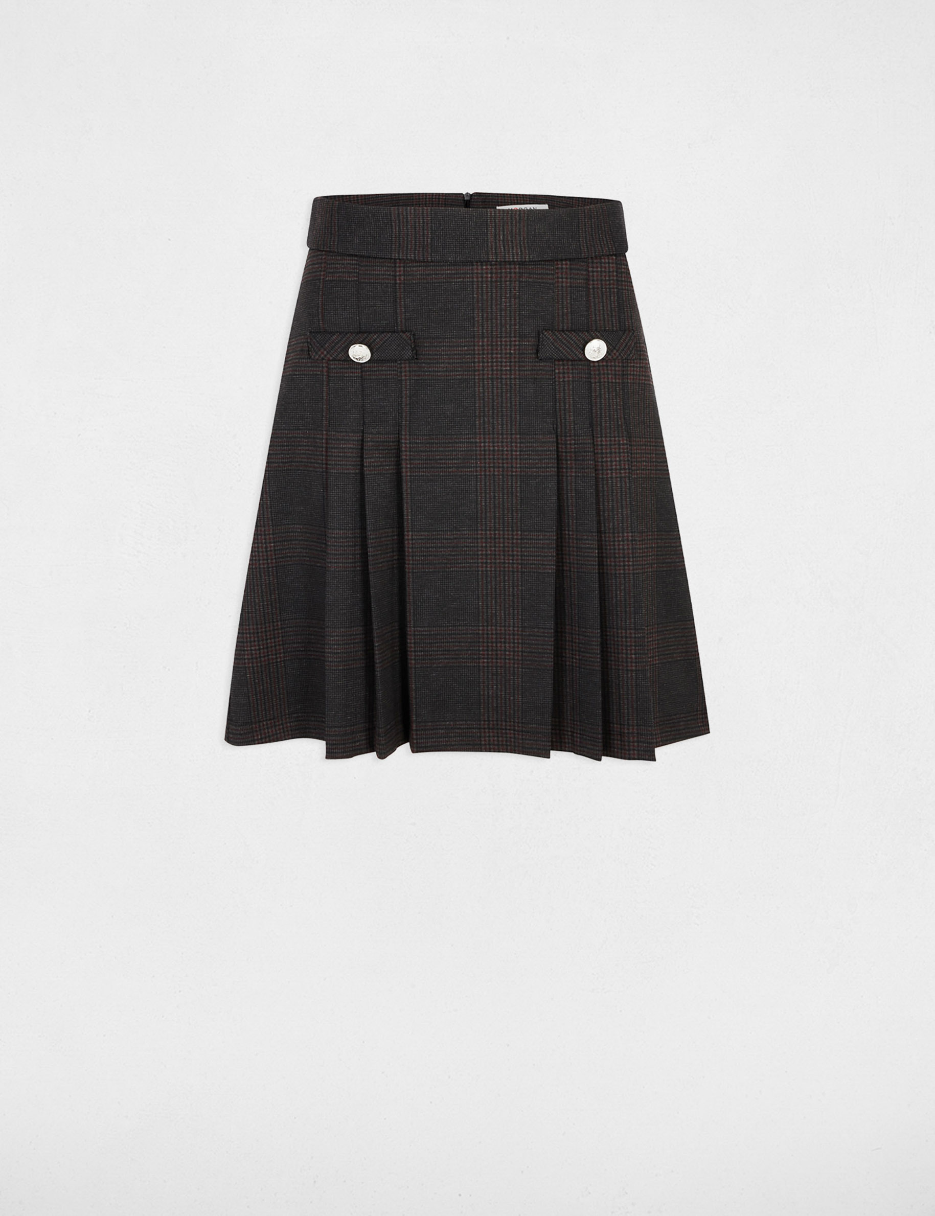 jupe courte a carreaux gris moyen femme Jupe courte à carreaux gris moyen femme