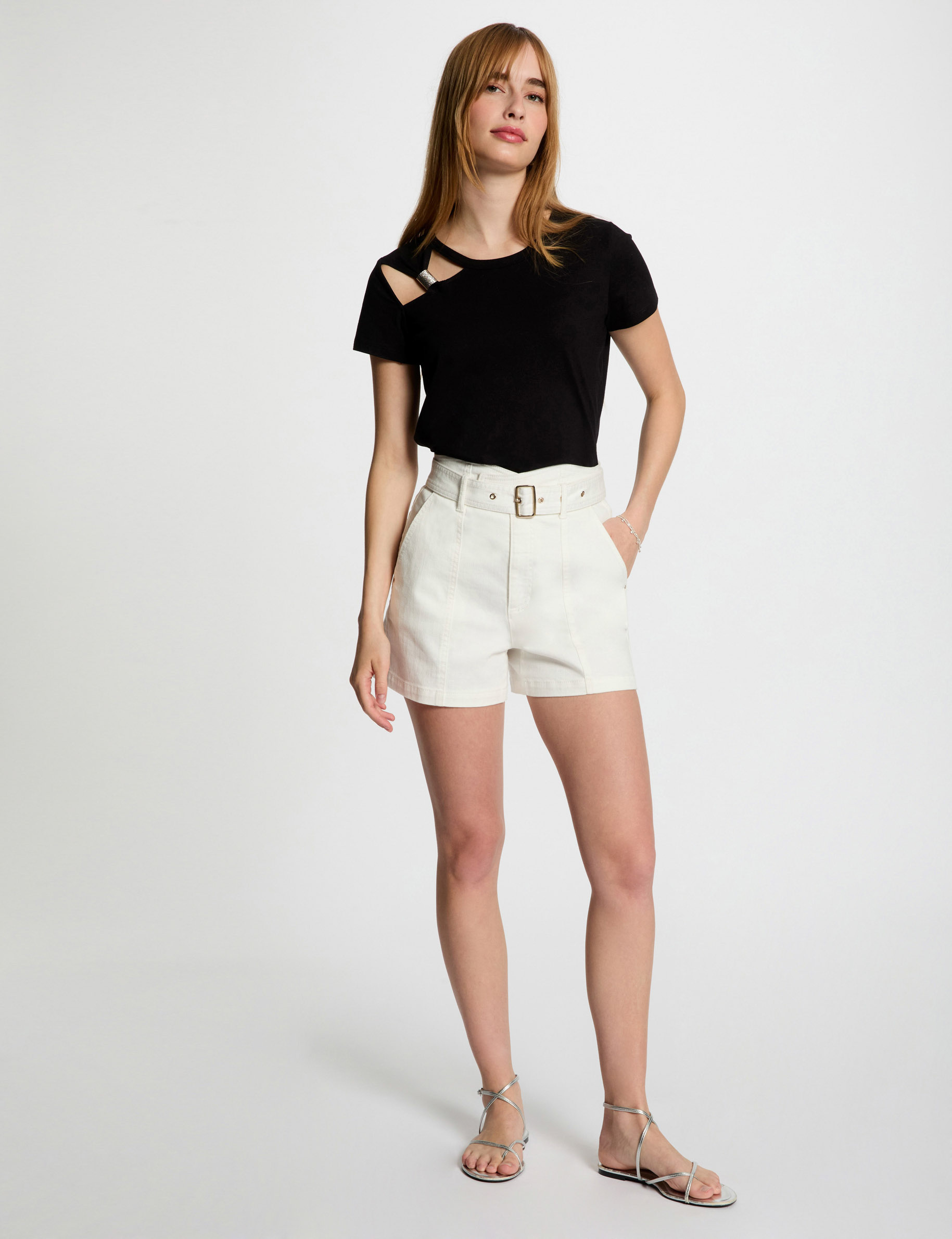 t shirt manches courtes noir femme T-shirt manches courtes noir femme