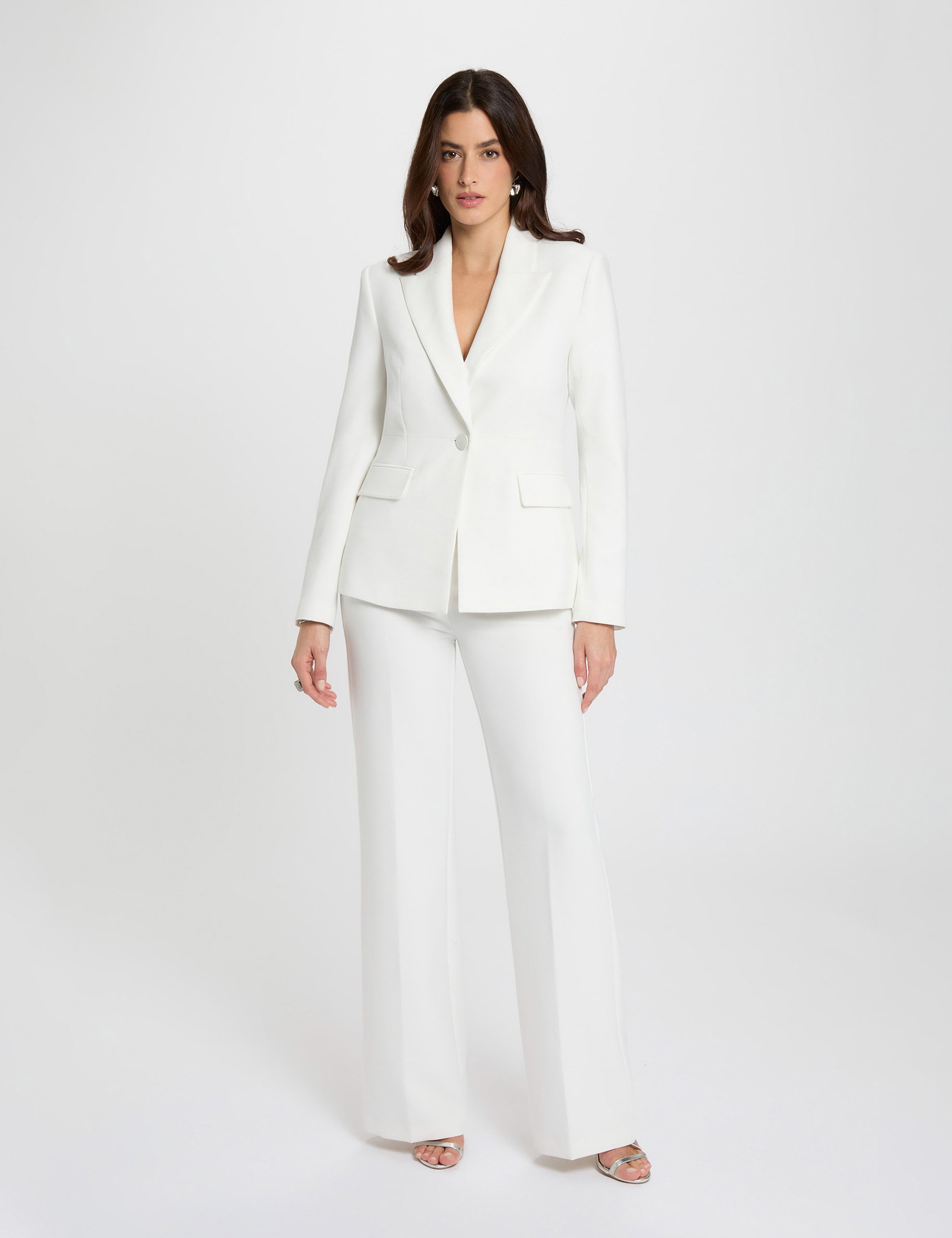 Taillierter Blazer aus Spitze weiss damen