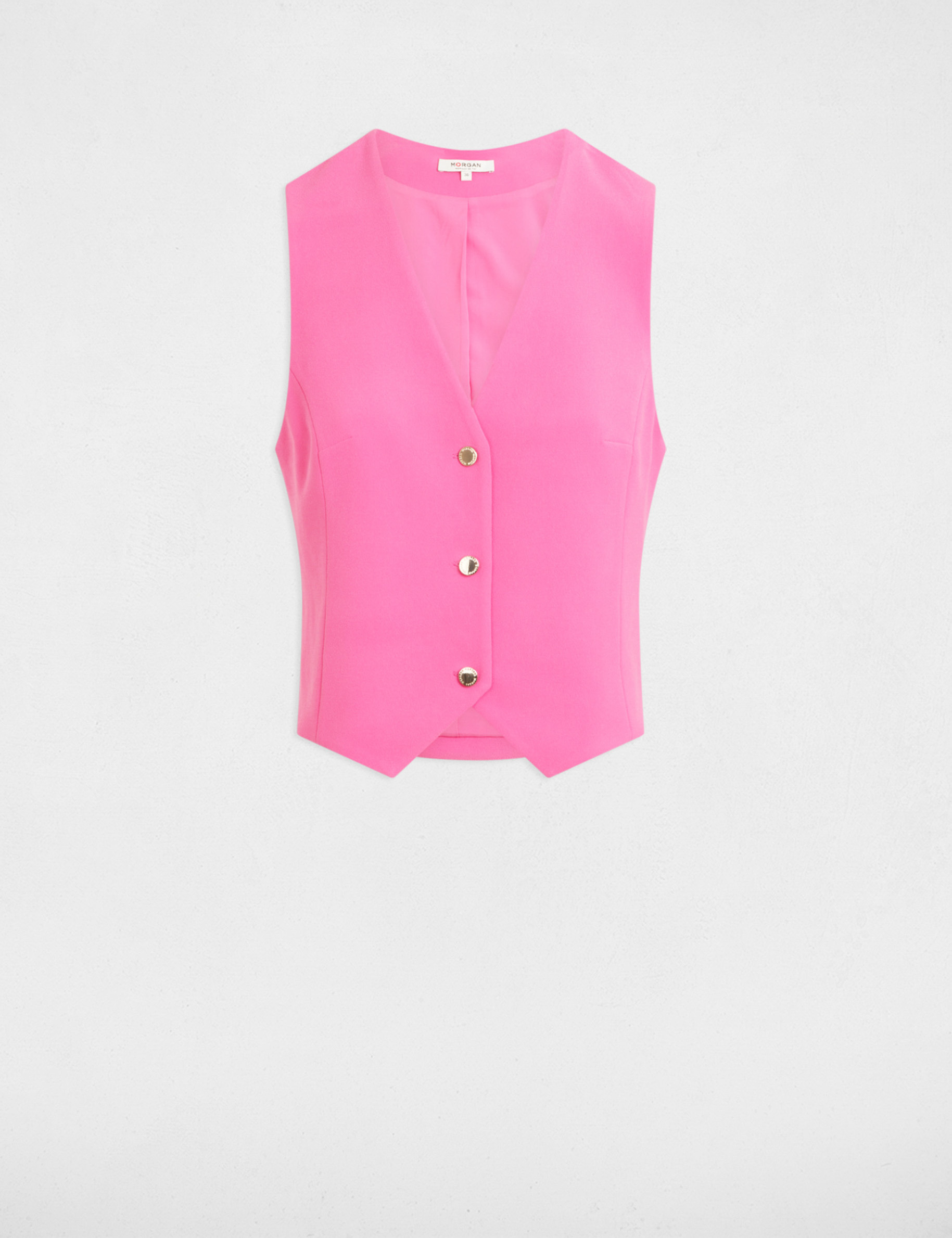 gilet sans manches col en v rose femme Gilet sans manches col en V rose femme