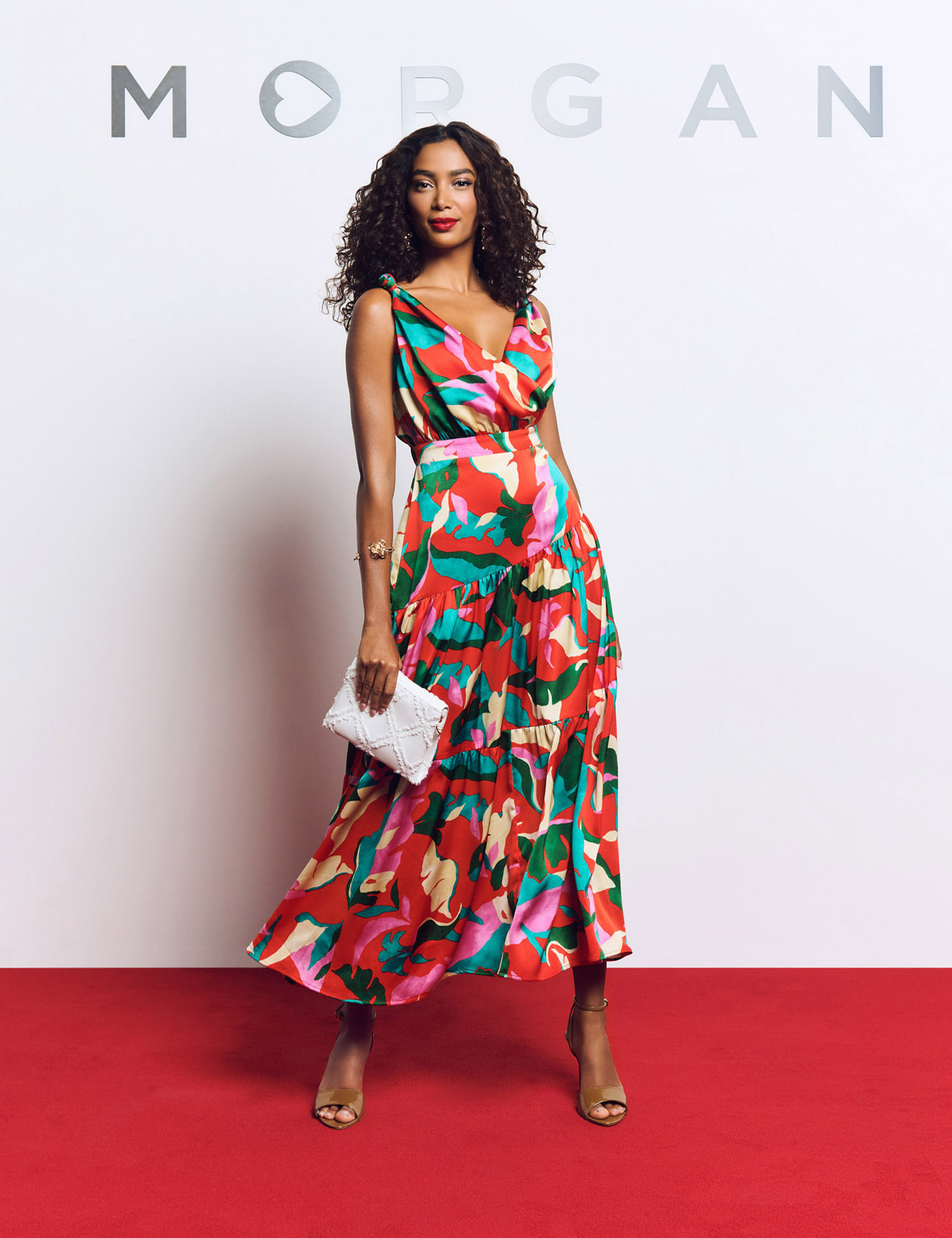 gerades langes kleid mit druck mehrfarbig damen Gerades langes Kleid mit Druck mehrfarbig damen