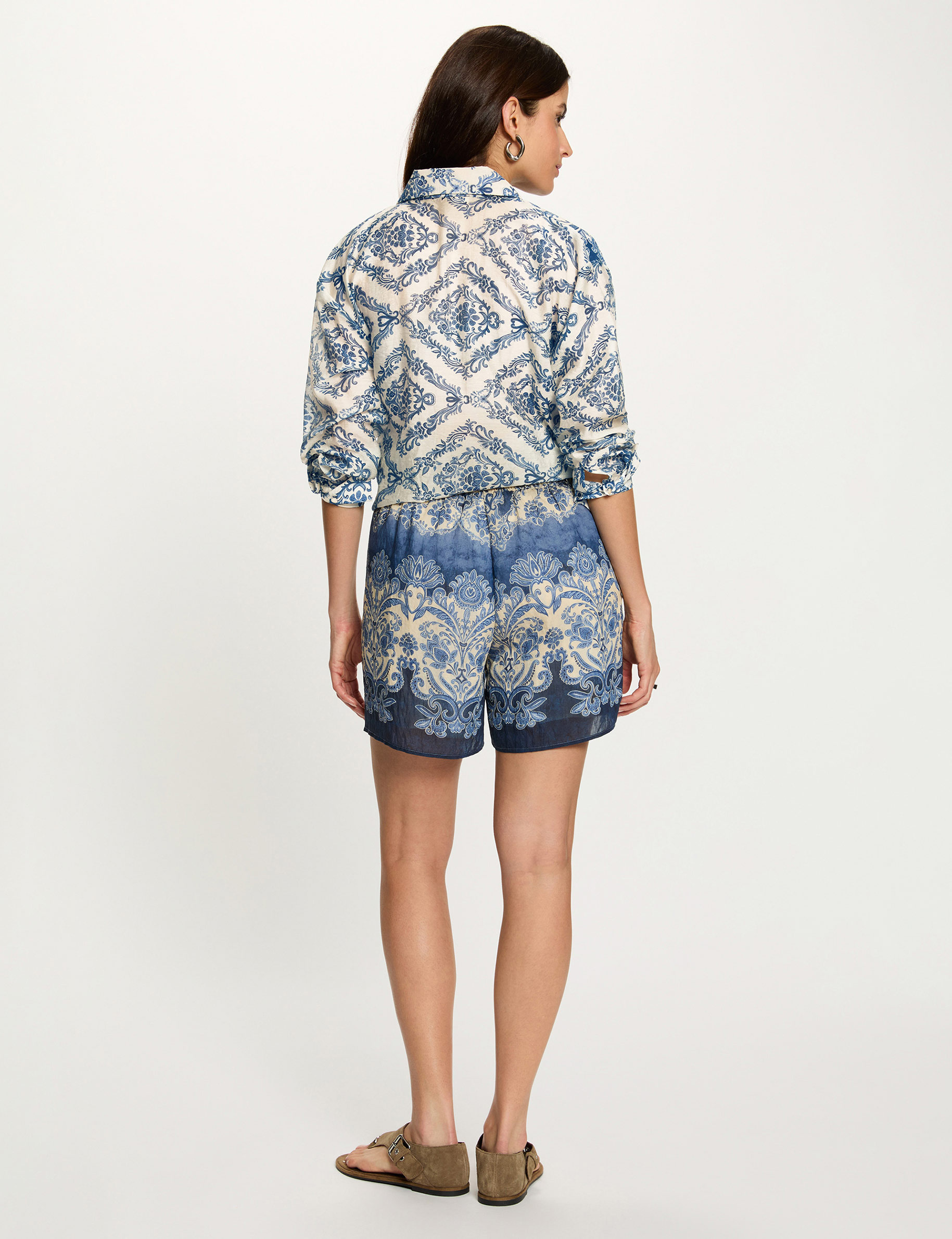 Short fluide imprim&eacute; multicolore femme