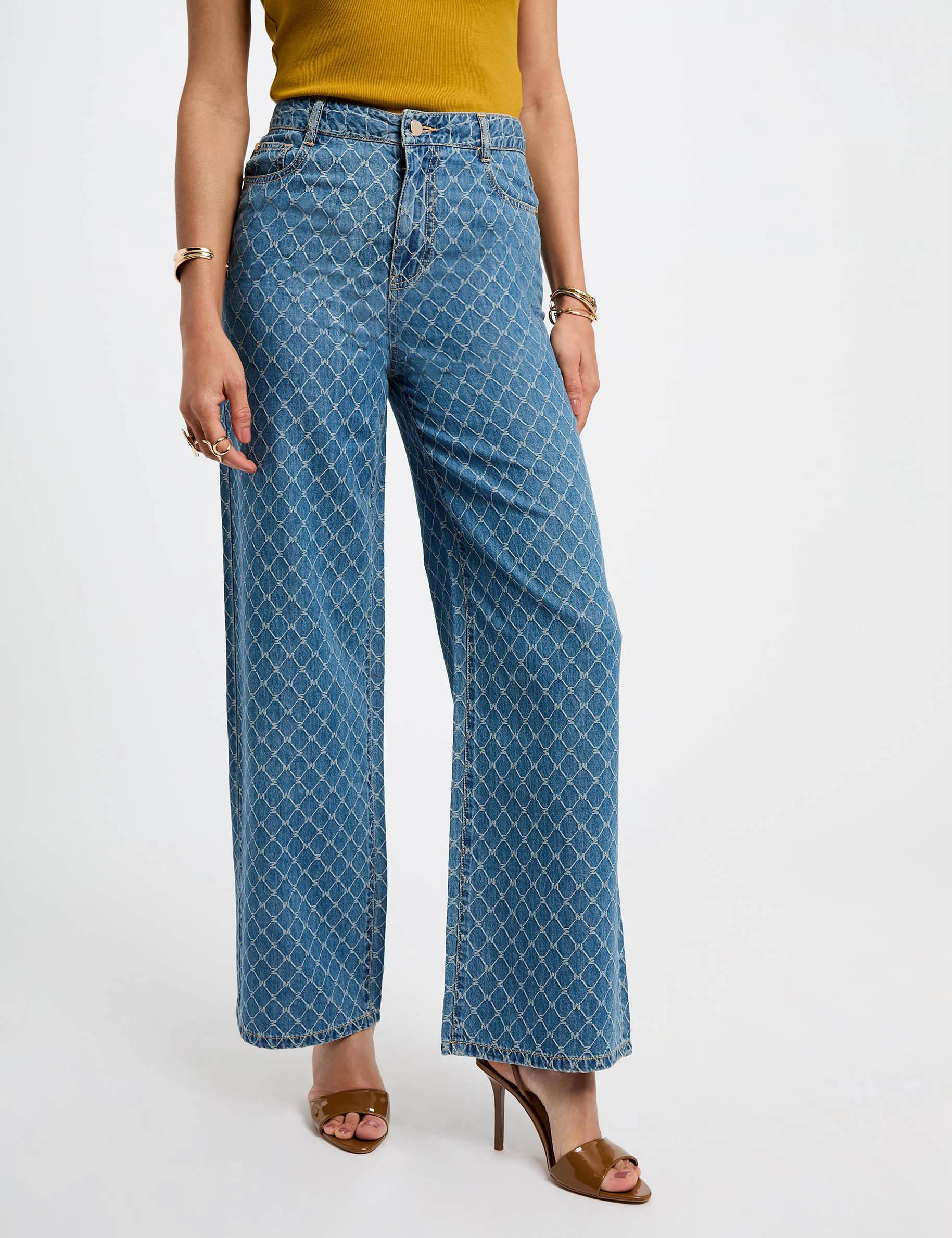 weit geschnittene jeans mit print stone denim damen Weit geschnittene Jeans mit Print stone denim damen