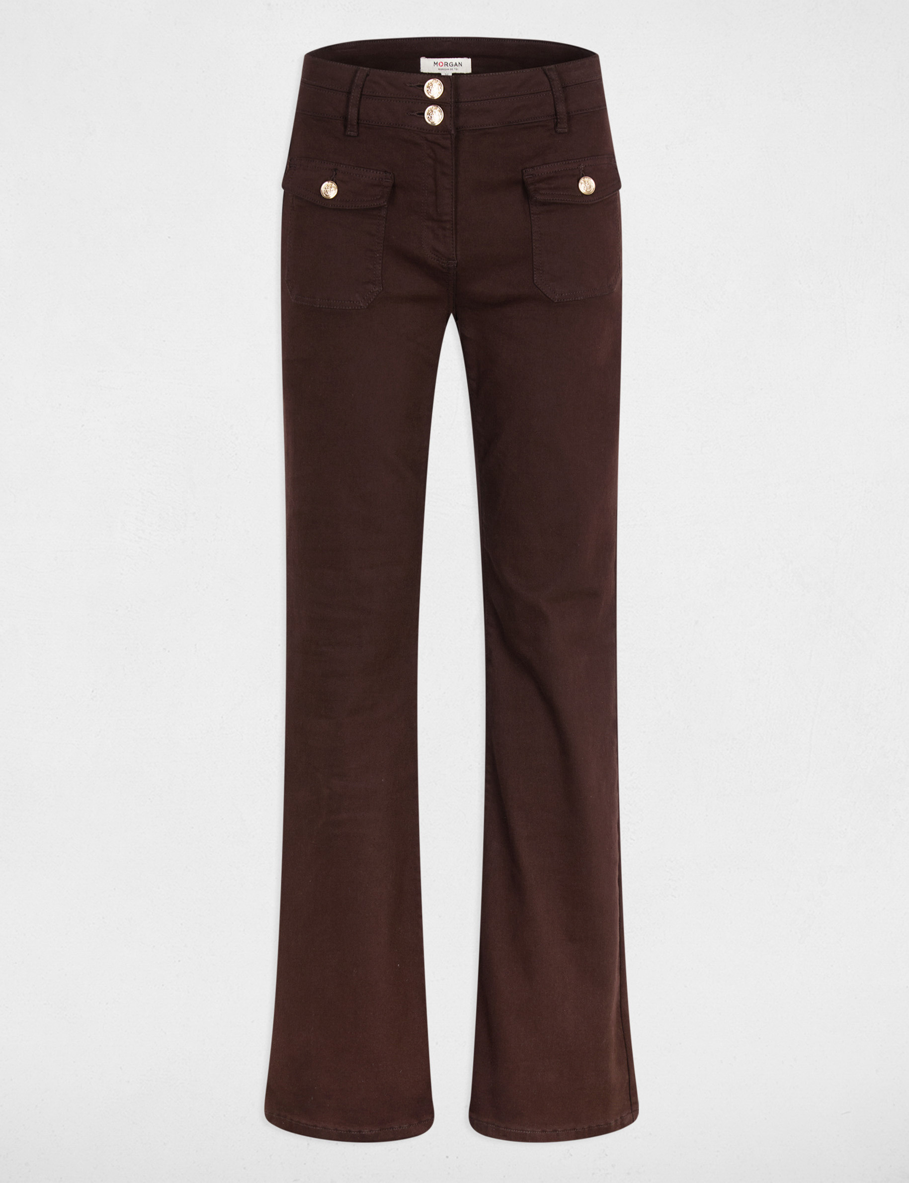 Pantalon bootcut marron fonc&eacute; femme