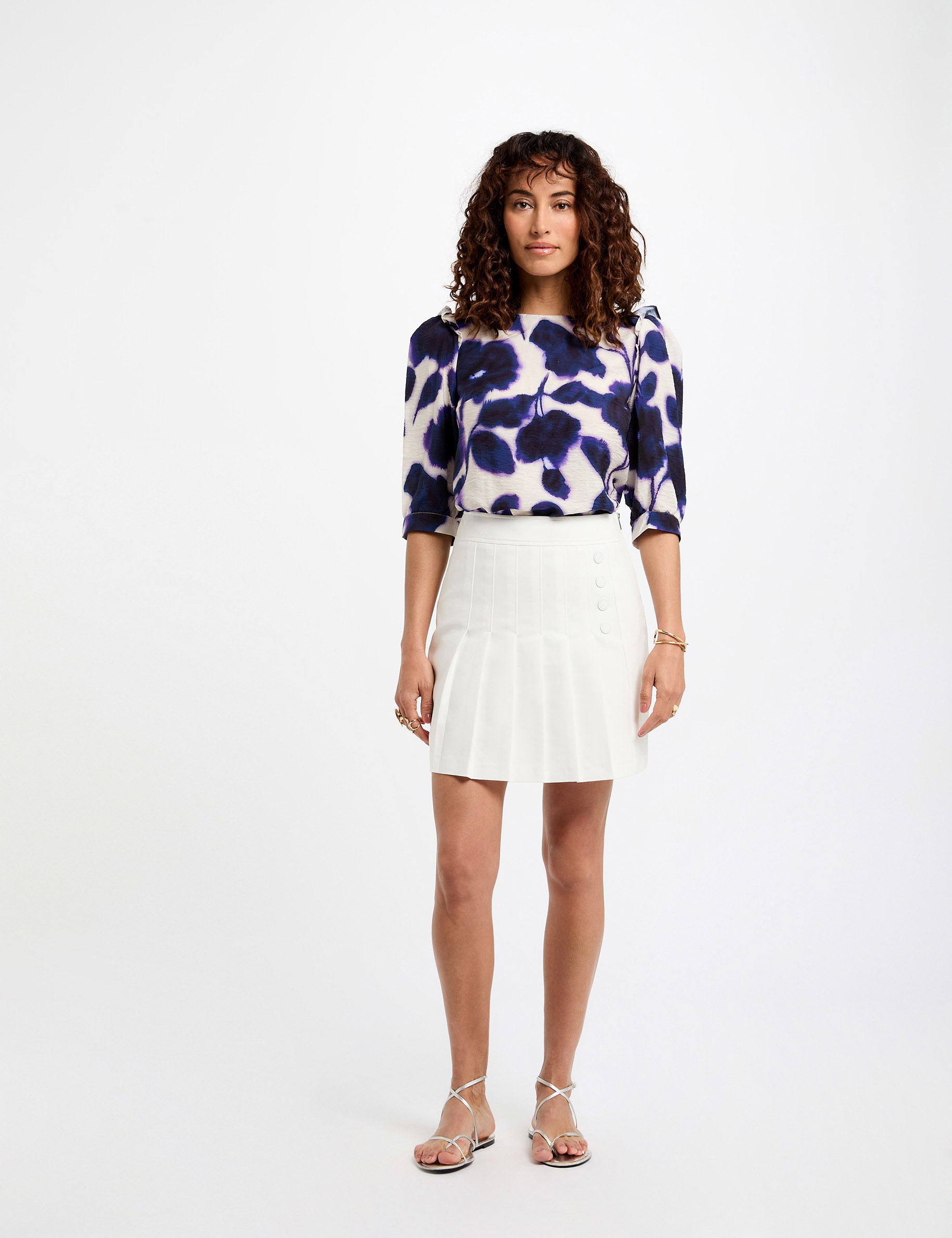 blouse manches 34 imprimee multicolore femme Blouse manches 3/4 imprimée multicolore femme