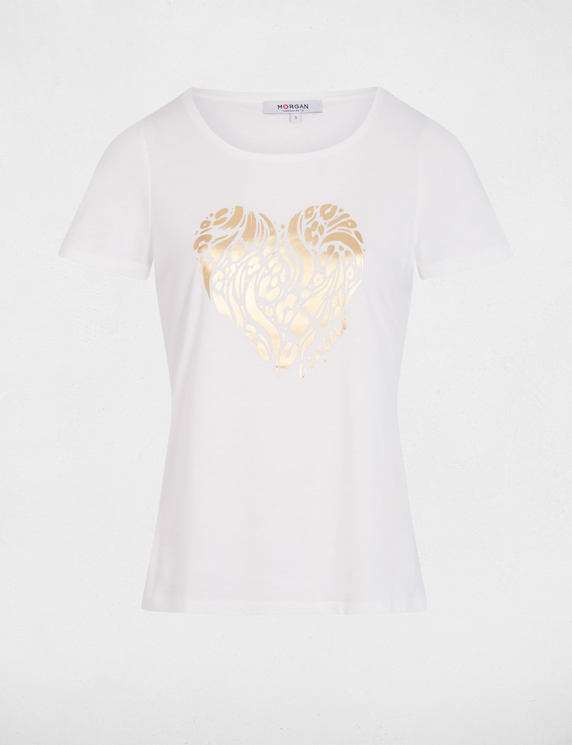 T-shirt manches courtes blanc femme