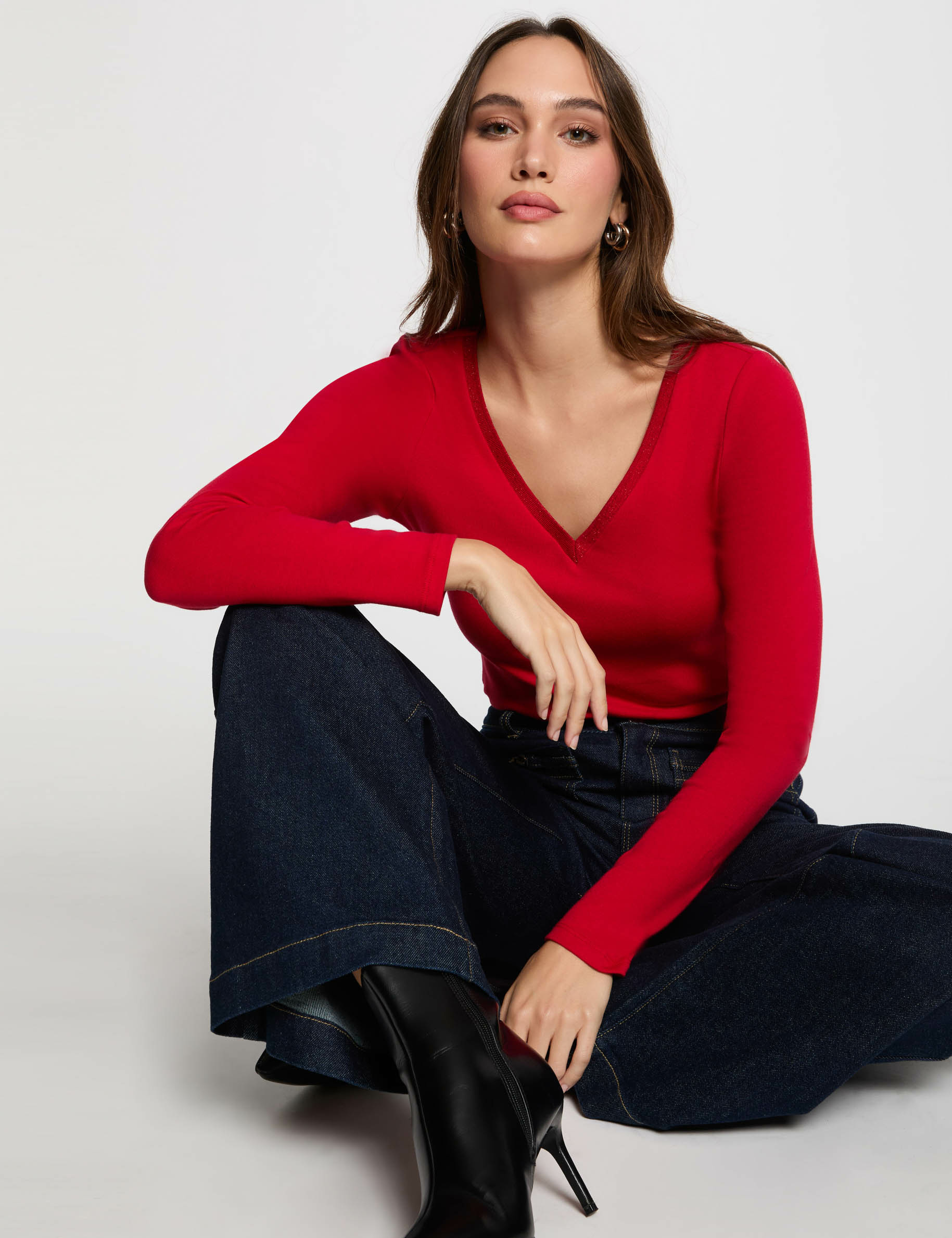 langarm t shirt rot damen Langarm-T-Shirt rot damen