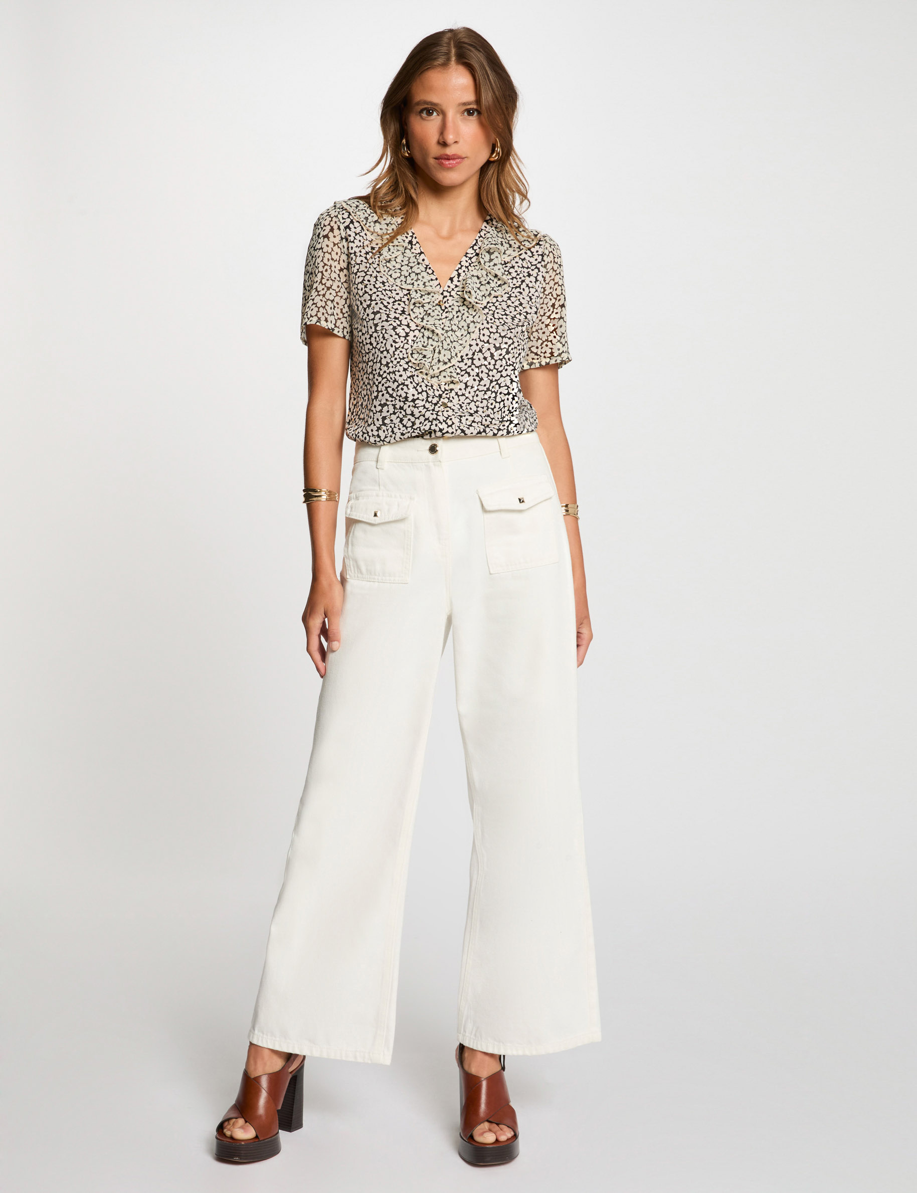 bluse mit kurzen armeln weiss damen Bluse mit kurzen Ärmeln weiss damen