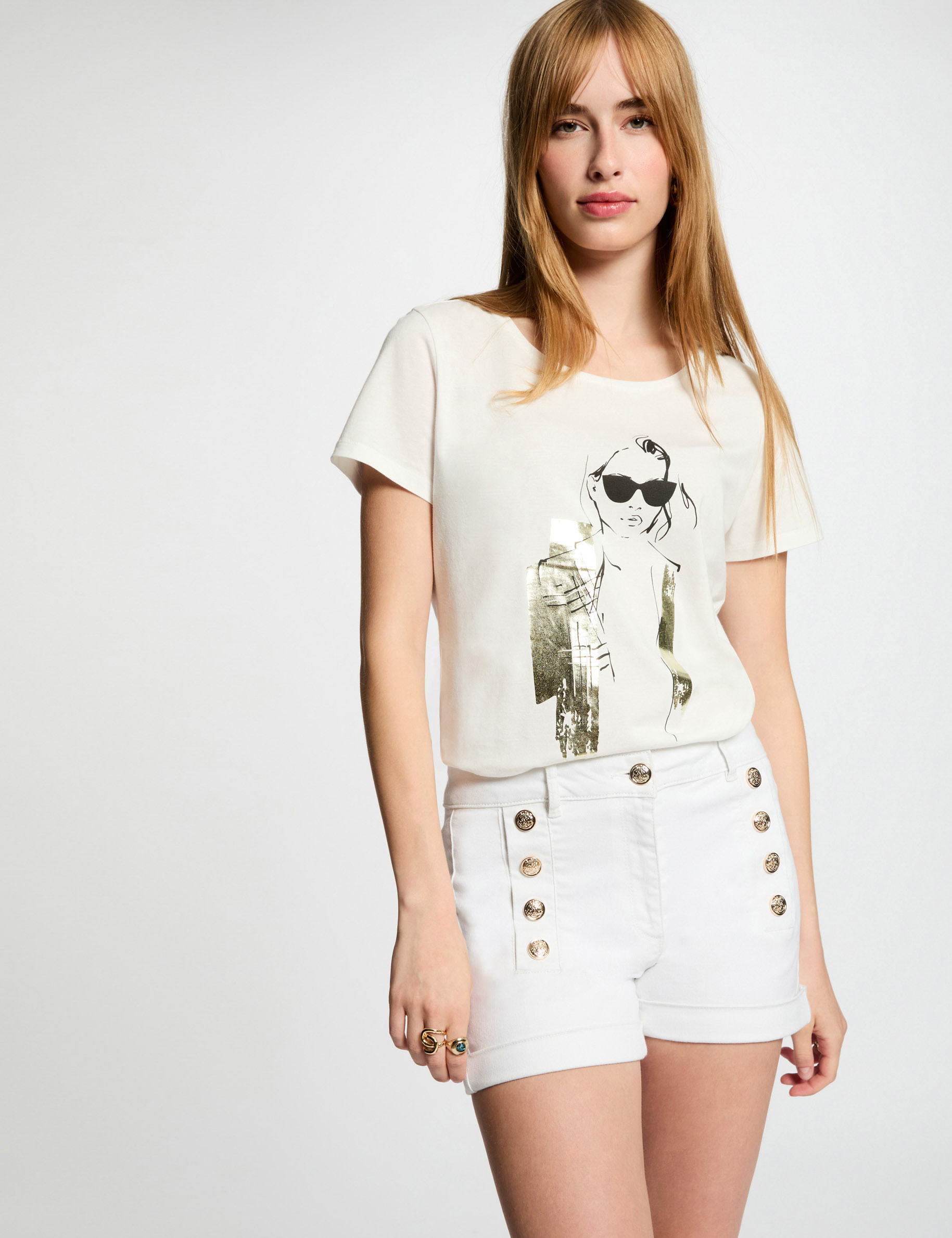 short en jean boutons blanc femme Short en jean boutons blanc femme