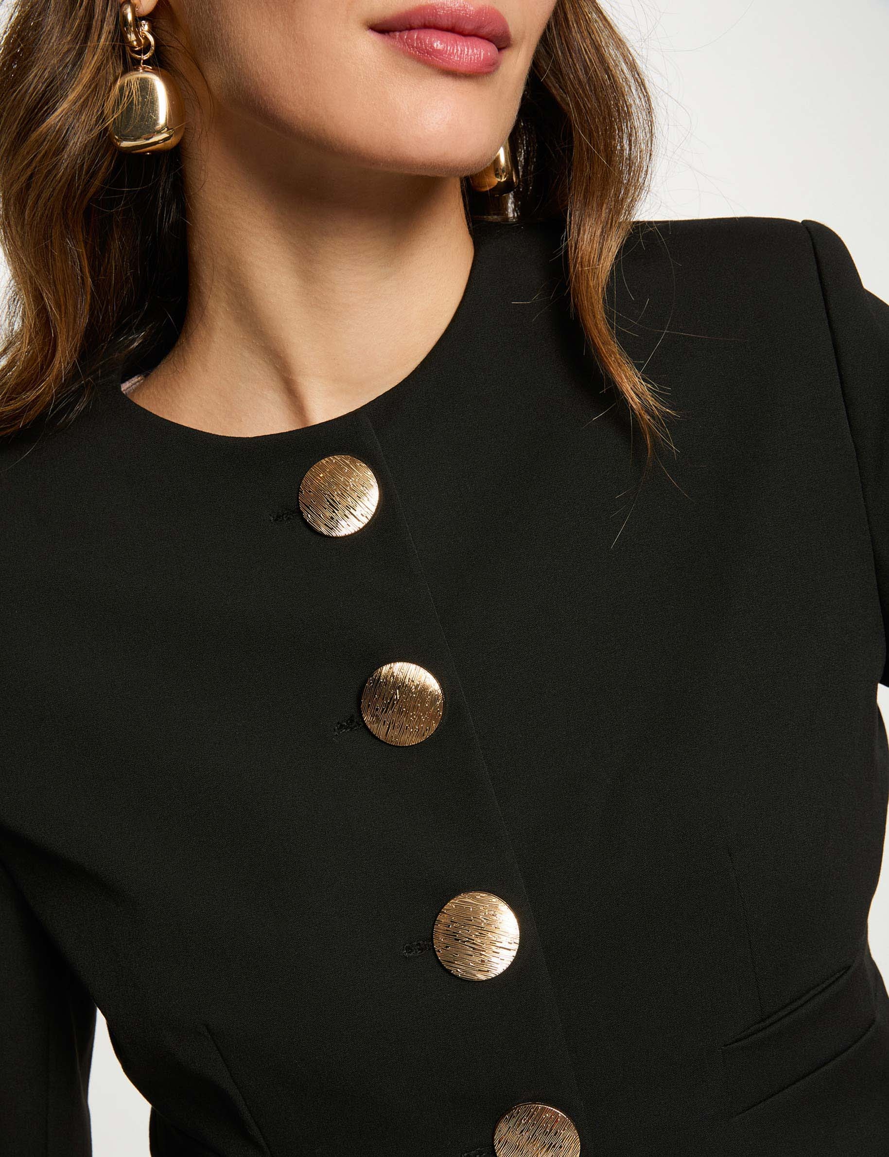 Veste courte sans manches noir femme