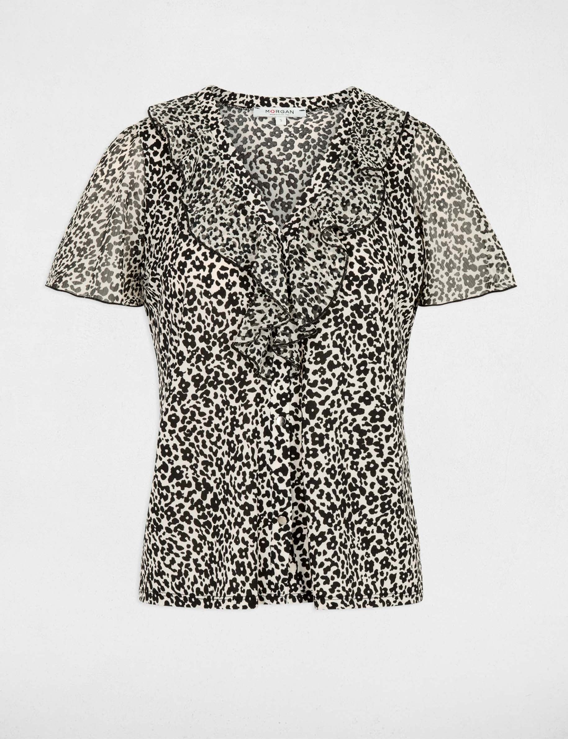 Chemise voile col v blanc femme