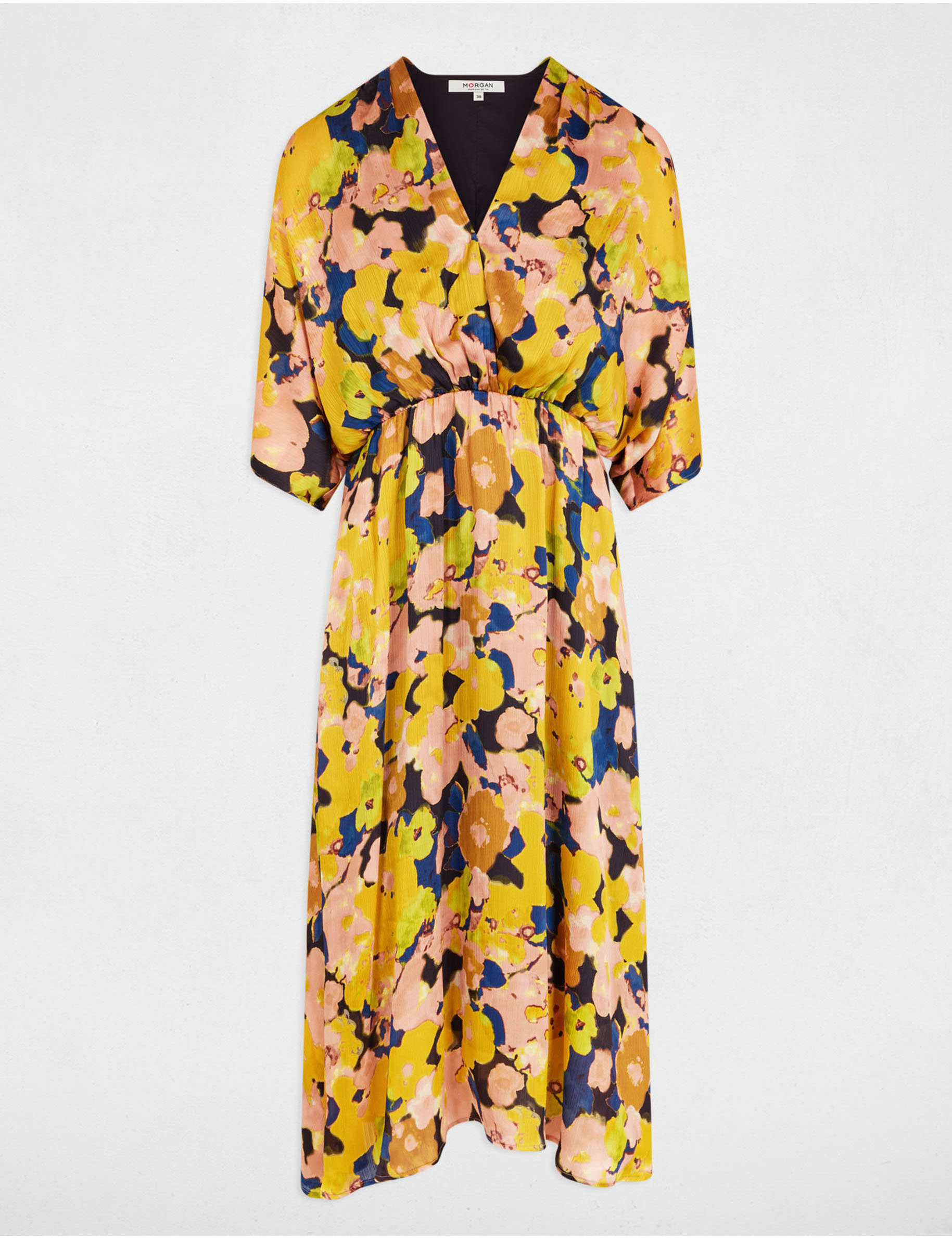 robe midi droite imprimee multicolore femme Robe midi droite imprimée multicolore femme