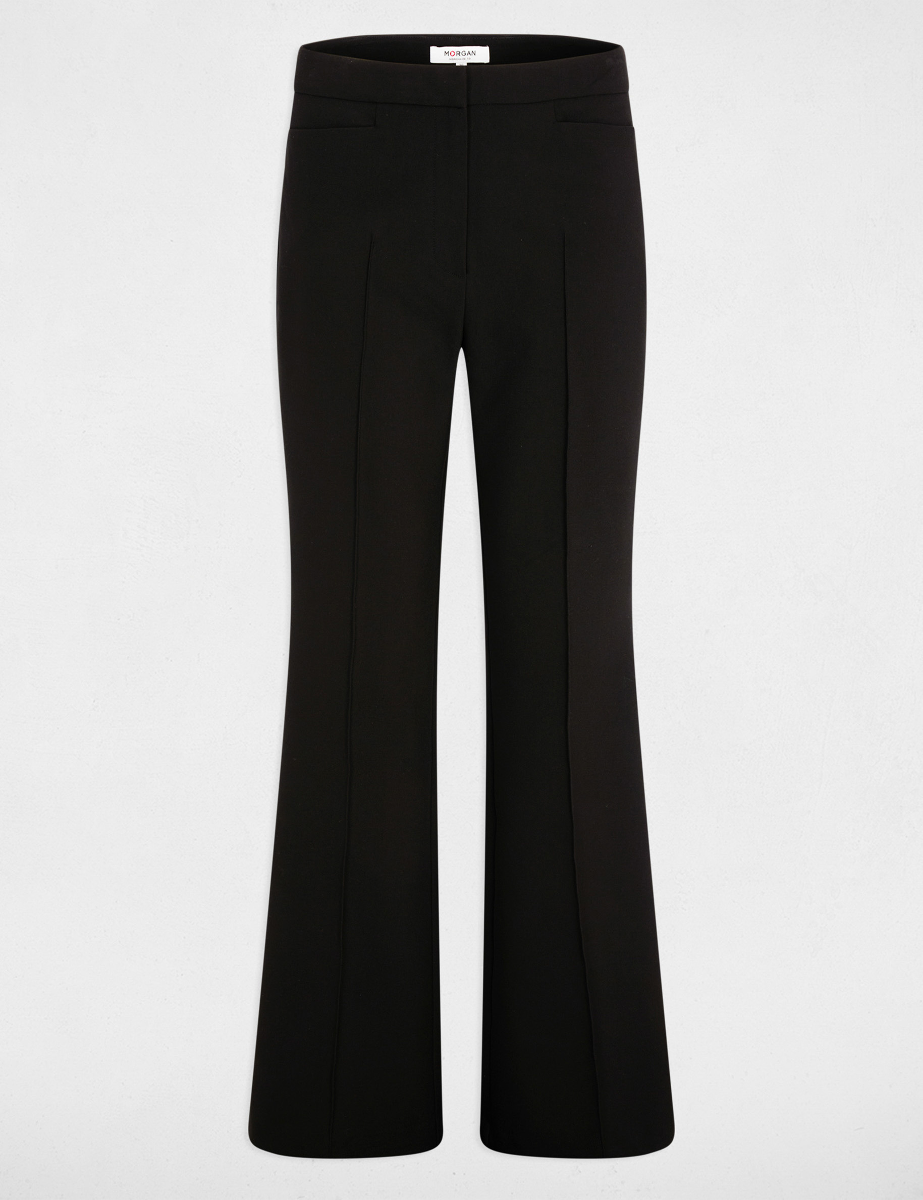 Bootcut hochgeschnittene Hose schwarz damen