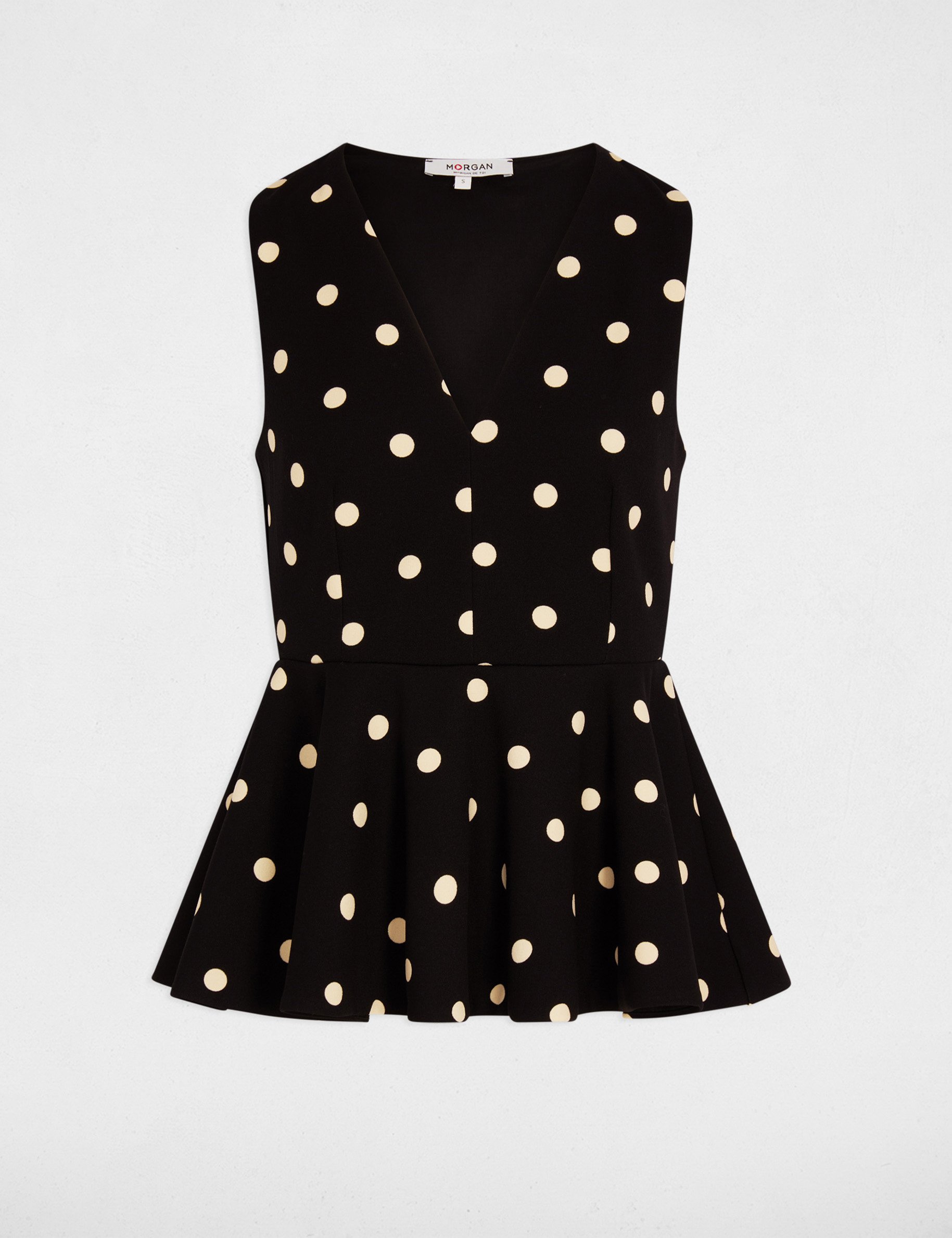 Tailliertes V-Ausschnitt-Top weiss damen