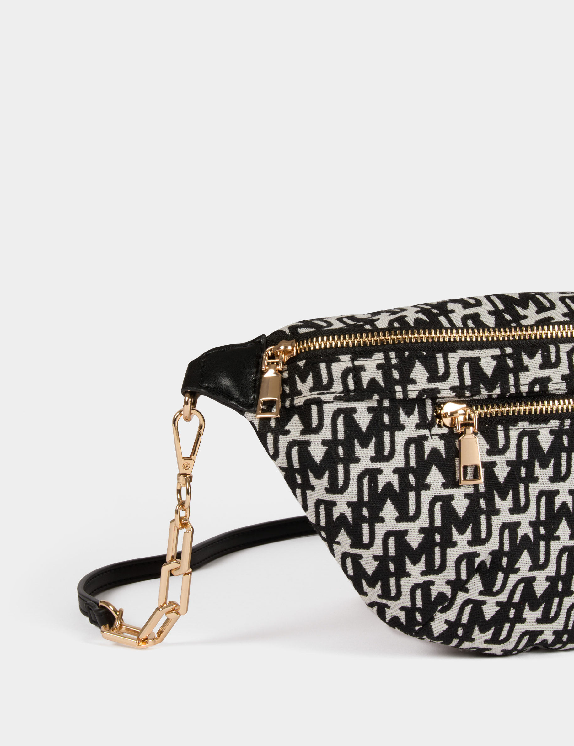 Monogrammierte G&uuml;rteltasche schwarz damen