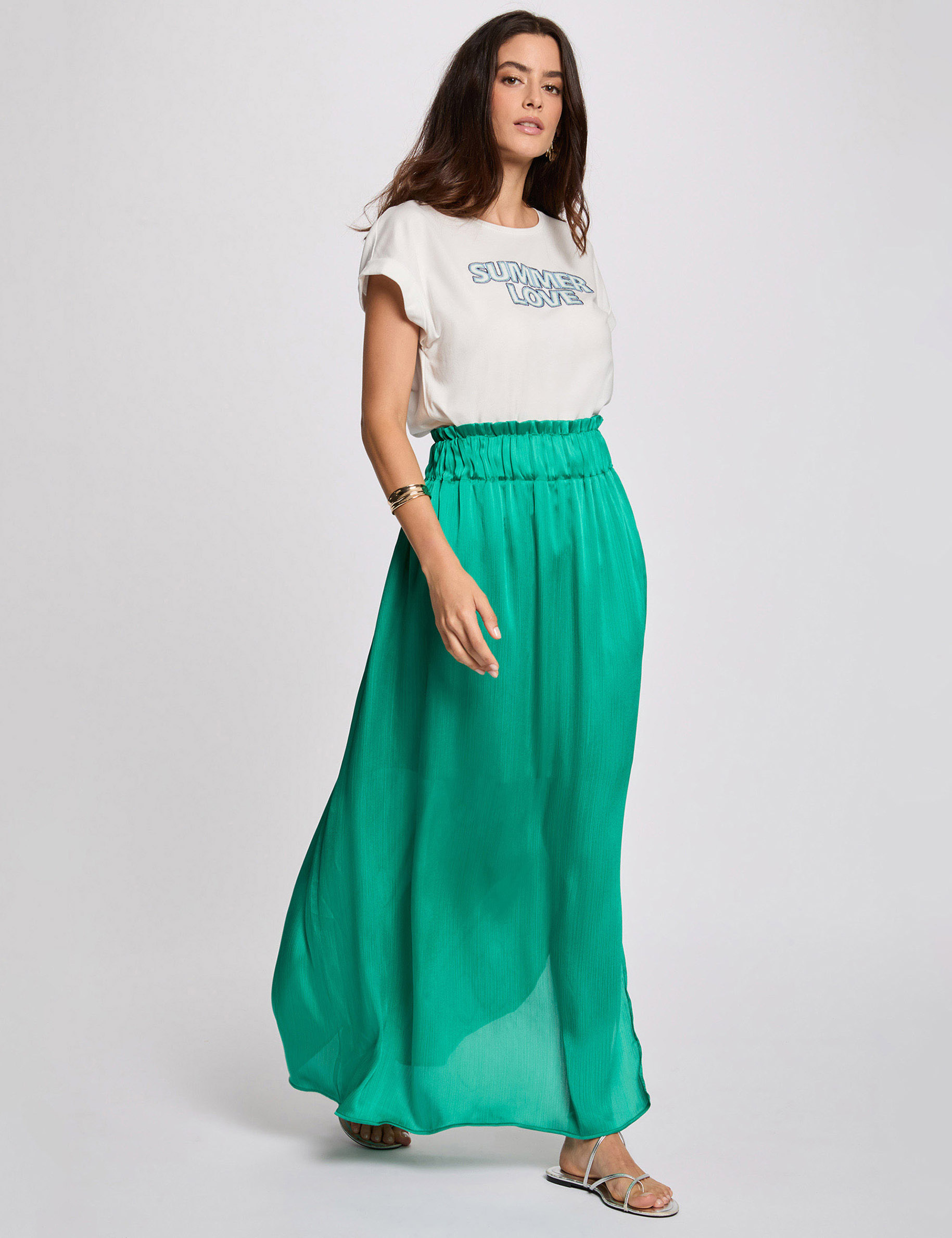 langer satinrock grun damen Langer Satinrock grün damen