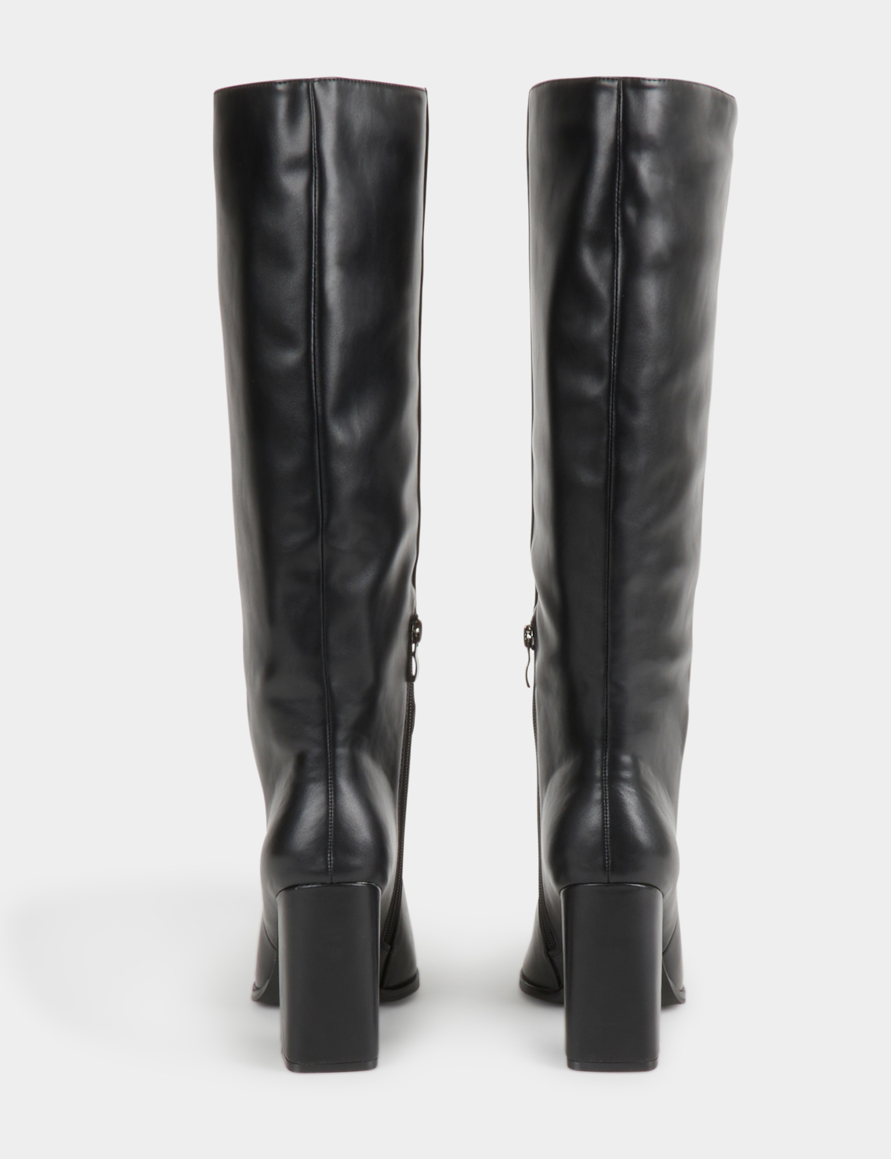 stiefel mit absatz und spitzer kappe schwarz damen Stiefel mit Absatz und spitzer Kappe schwarz damen