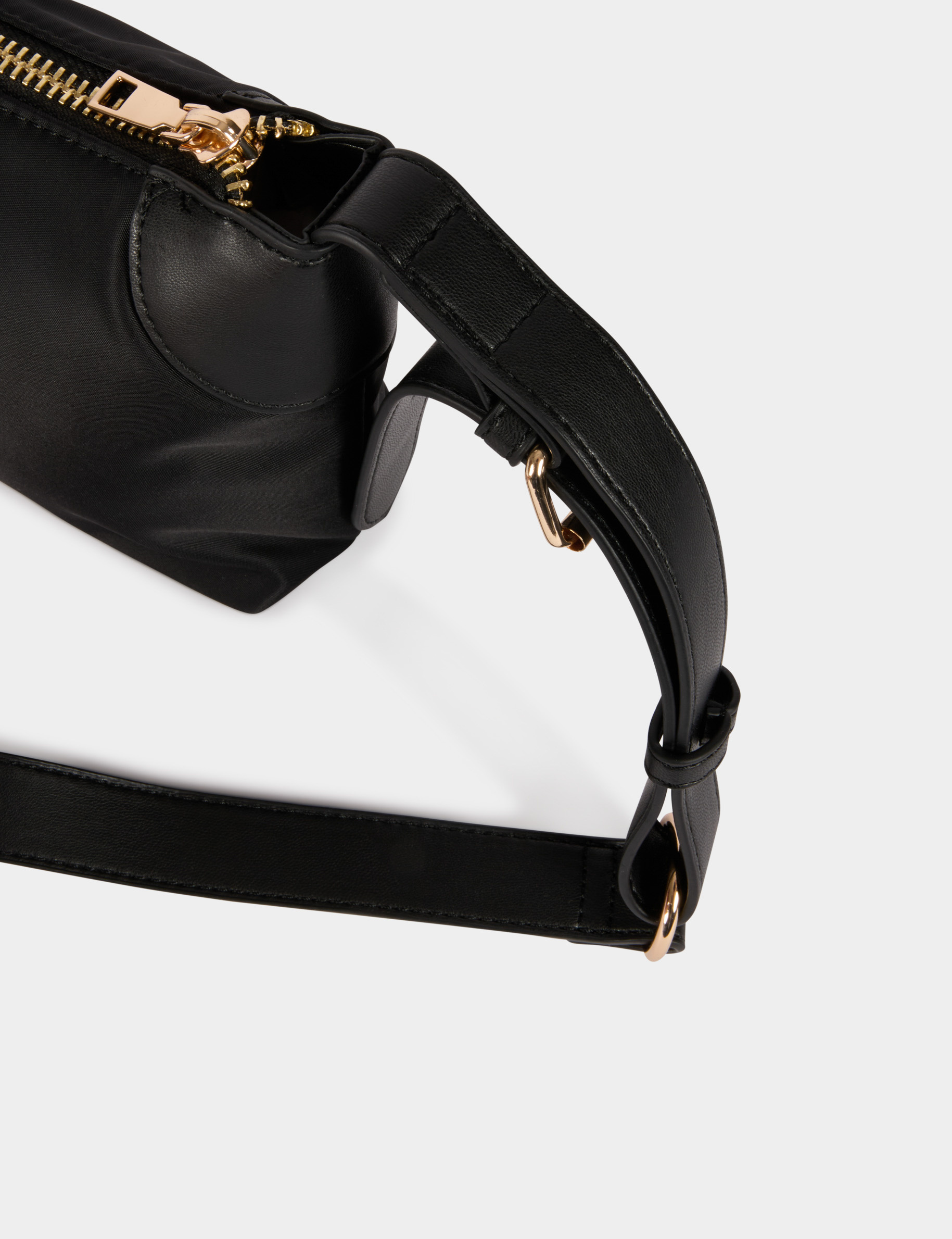 Sac nylon similicuir noir femme