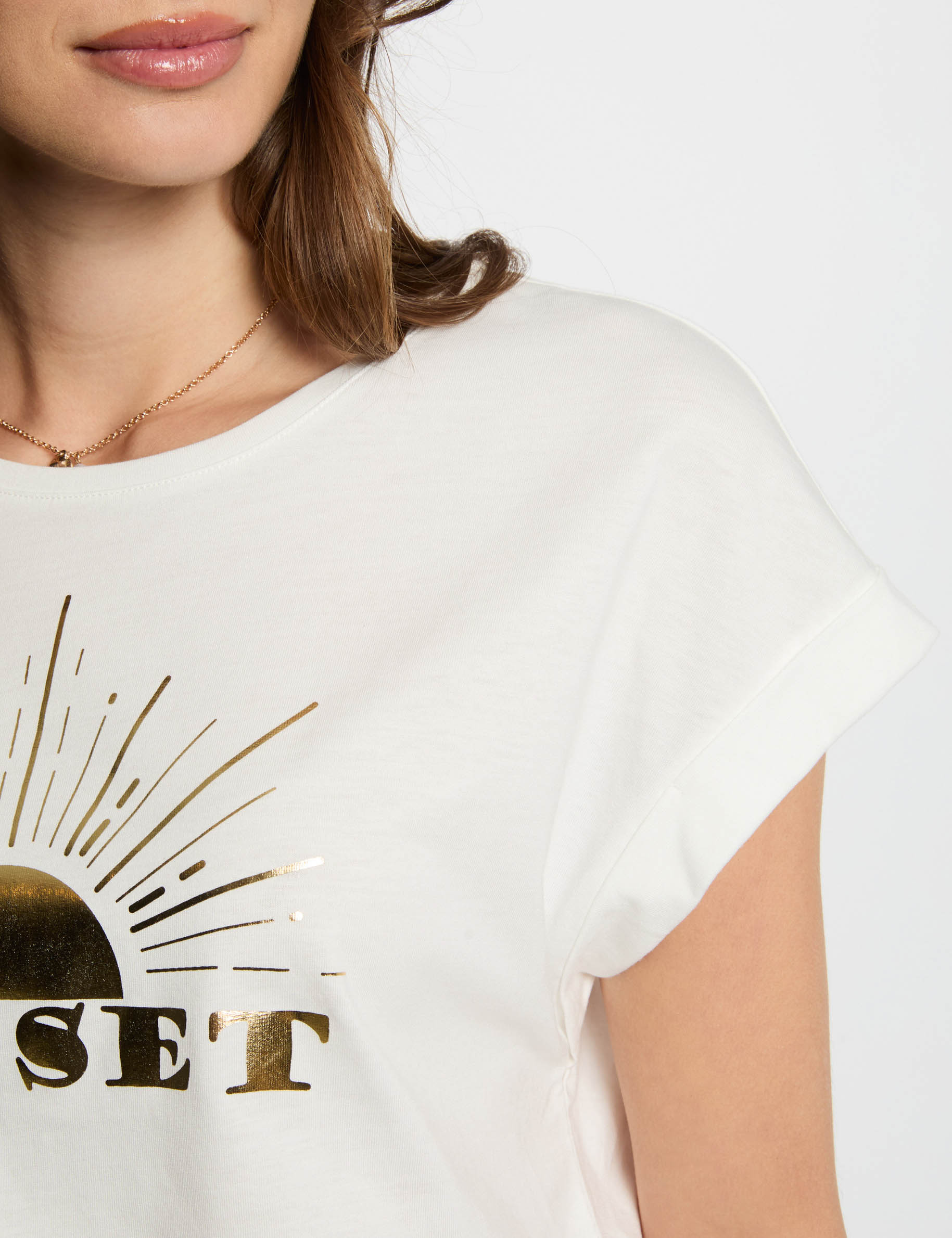 t shirt mit aufdruck weiss damen T-shirt mit Aufdruck weiss damen