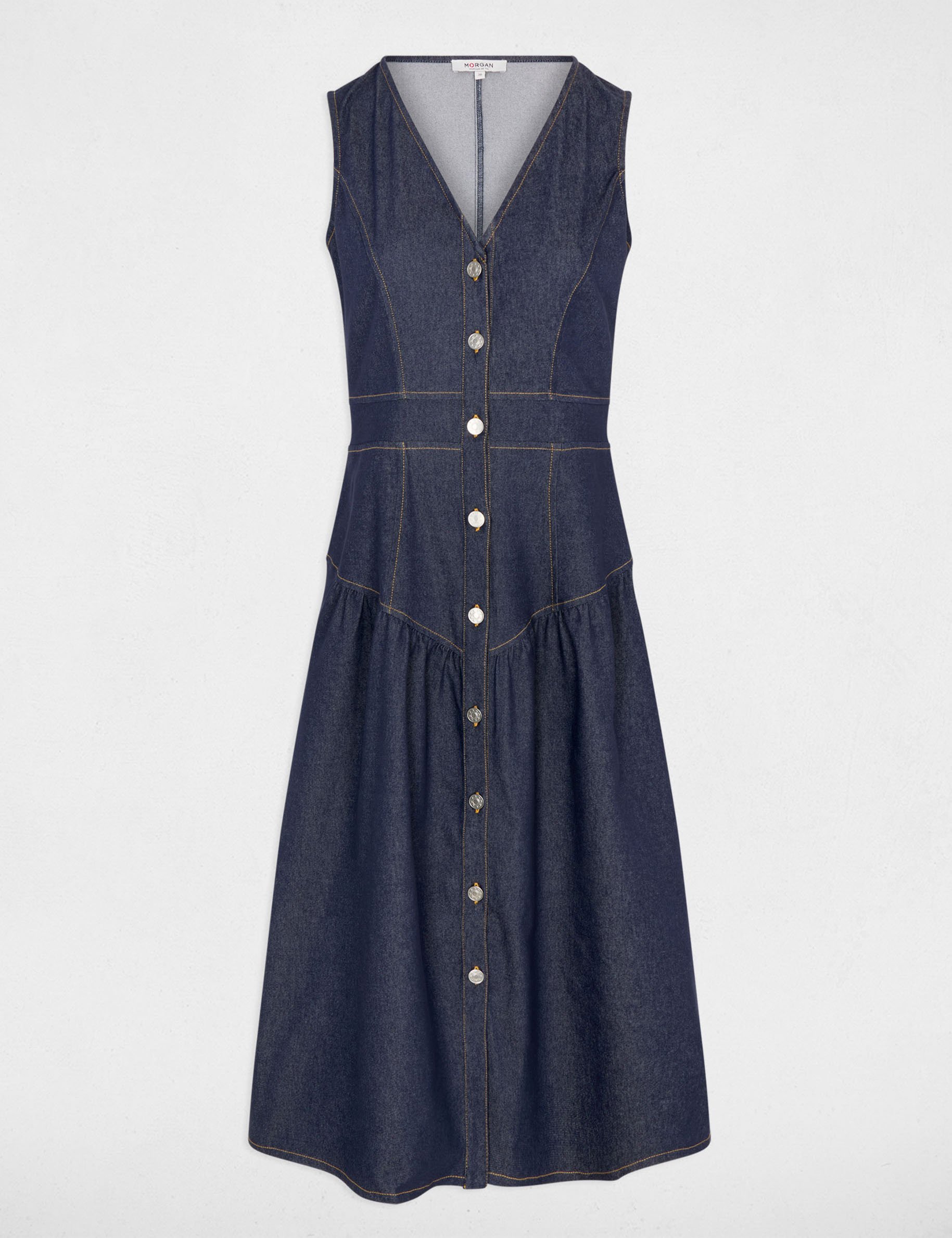 Robe ajust&eacute;e effet jean denim brut femme