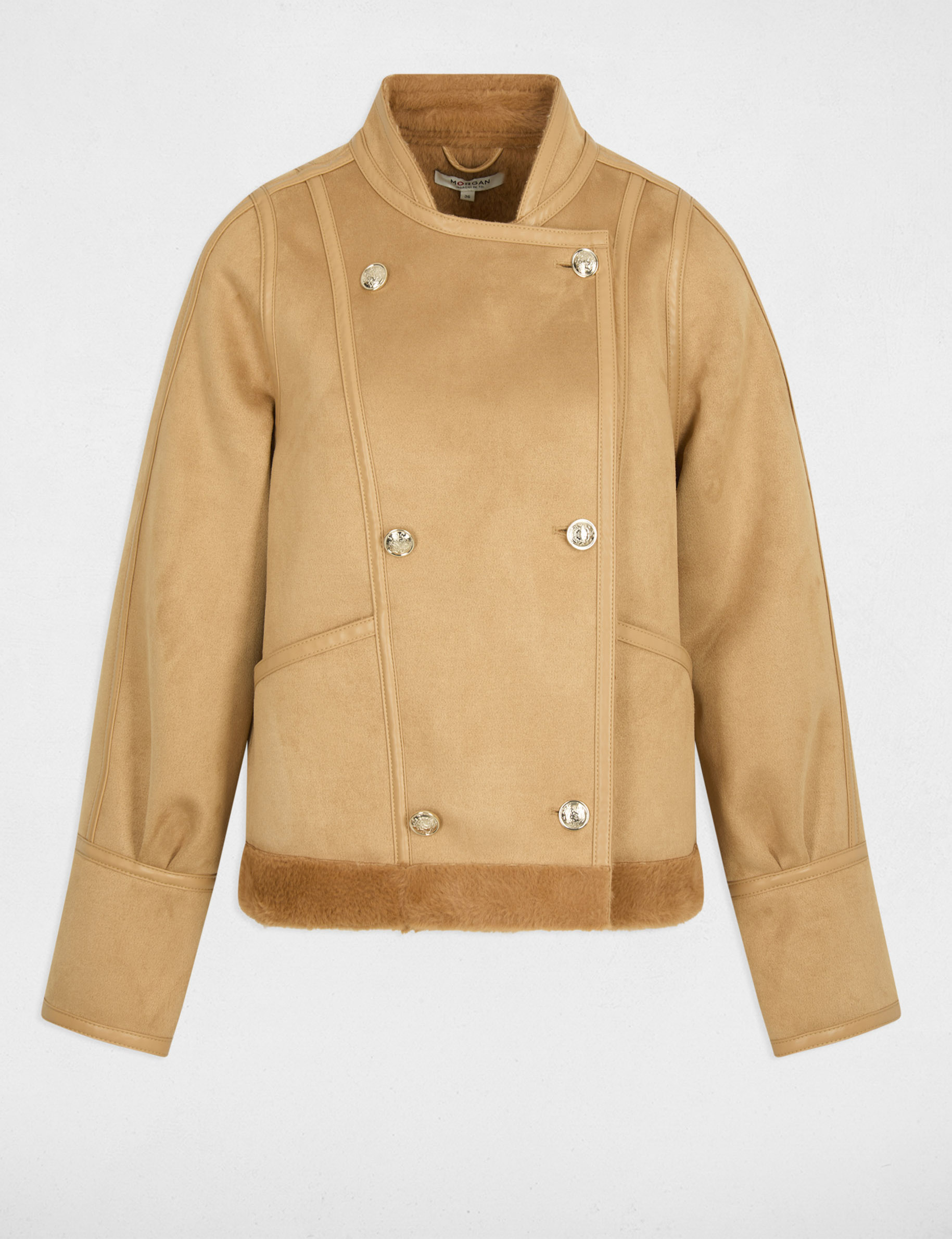 Kurze Jacke aus Lammfell cognacbraun damen