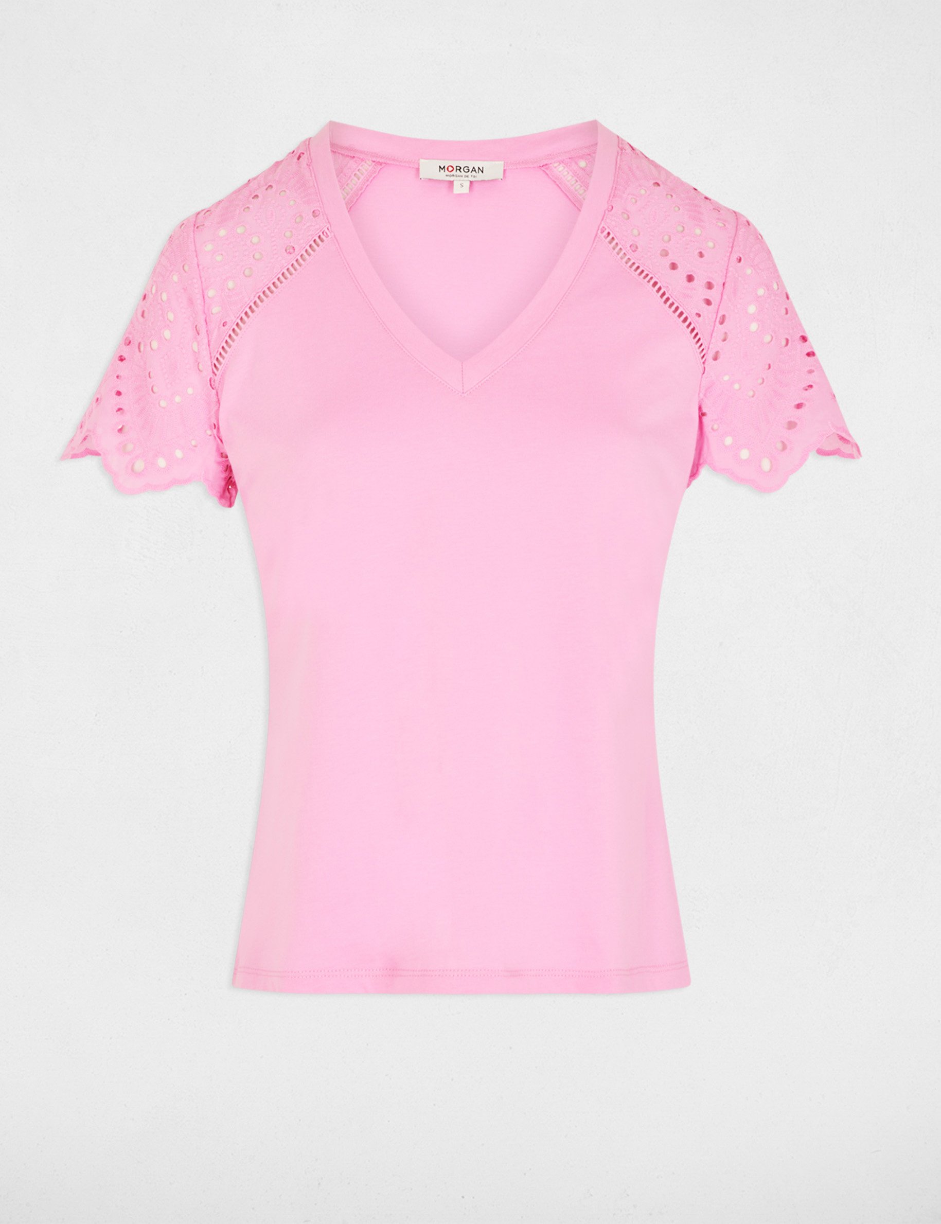 T-shirt manches courtes rose femme