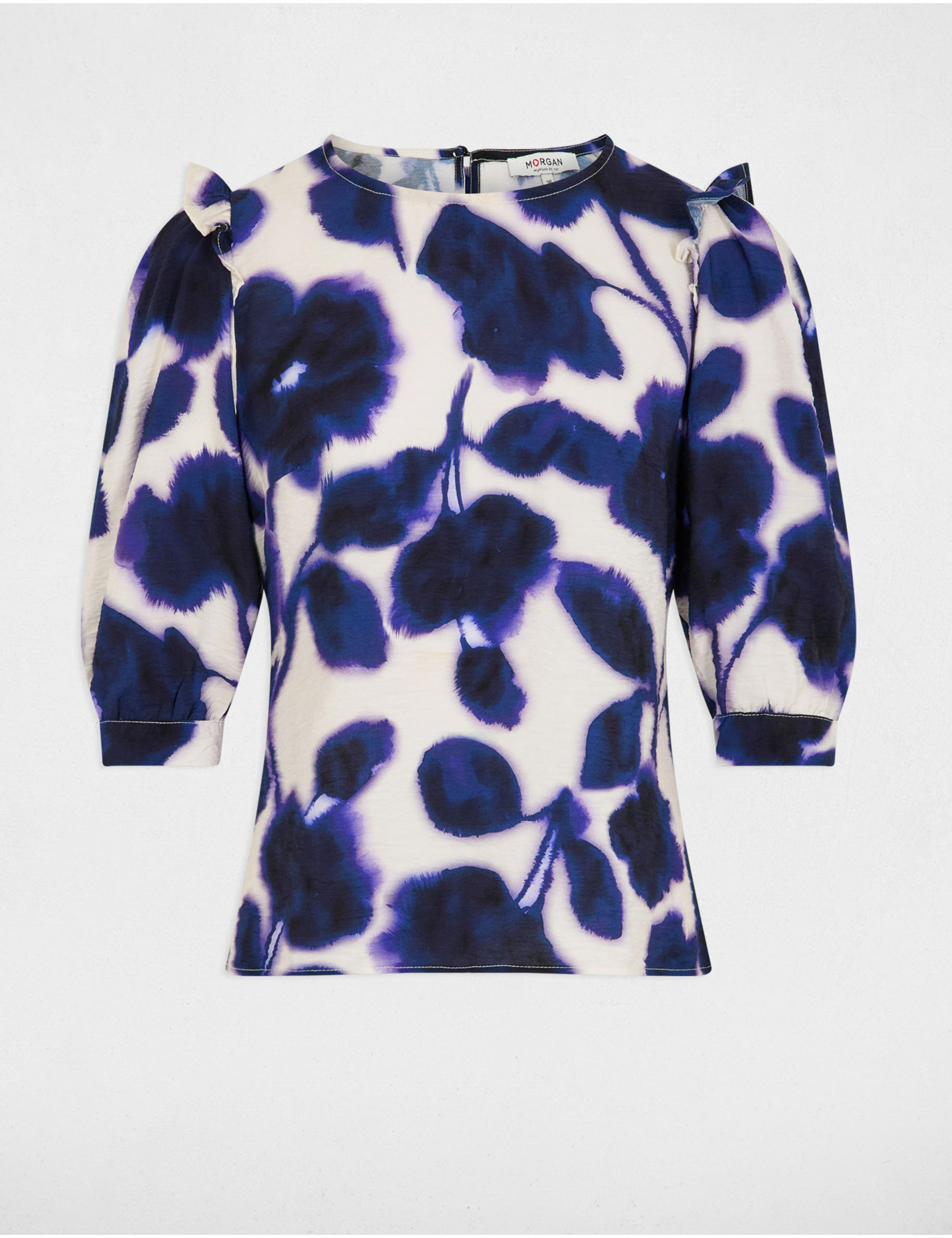 blouse manches 34 imprimee multicolore femme Blouse manches 3/4 imprimée multicolore femme