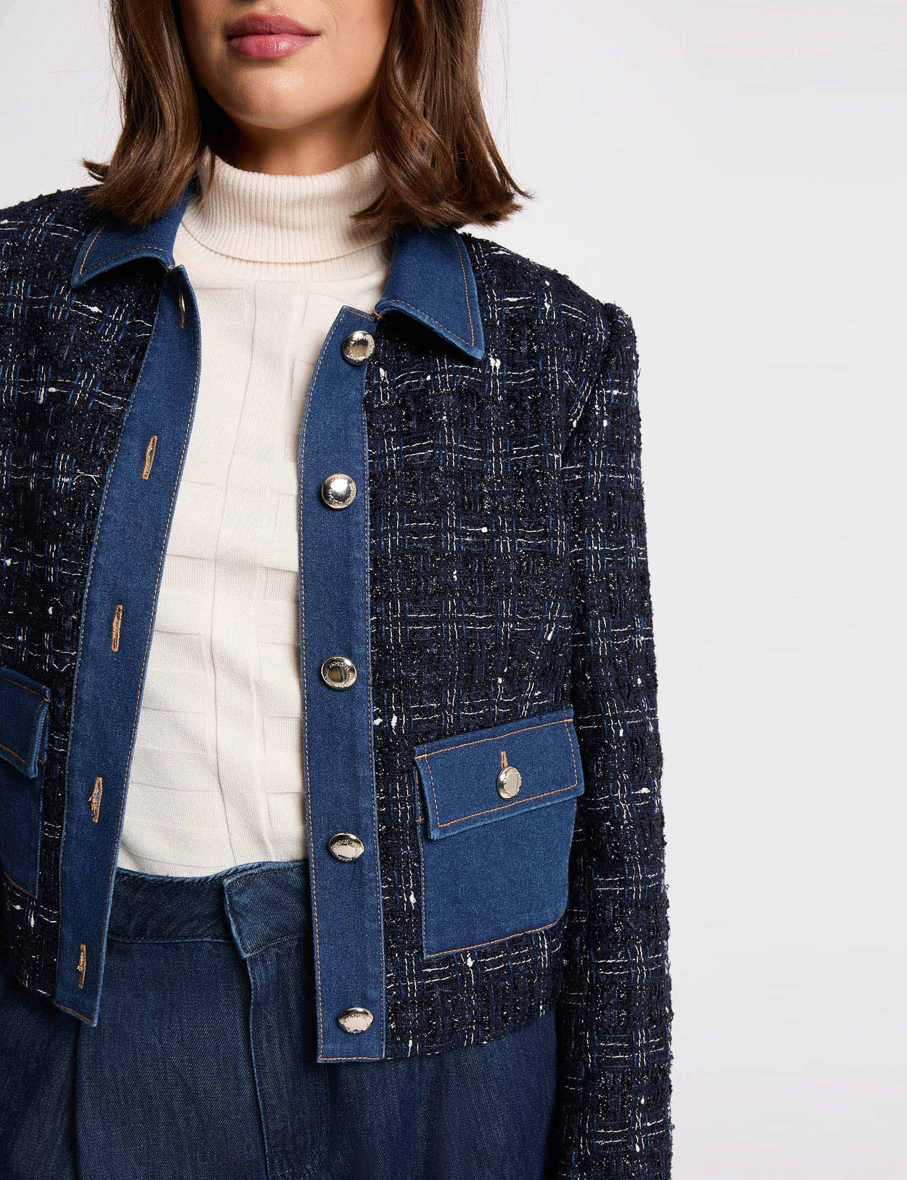 Veste courte ajust&eacute;e multicolore femme